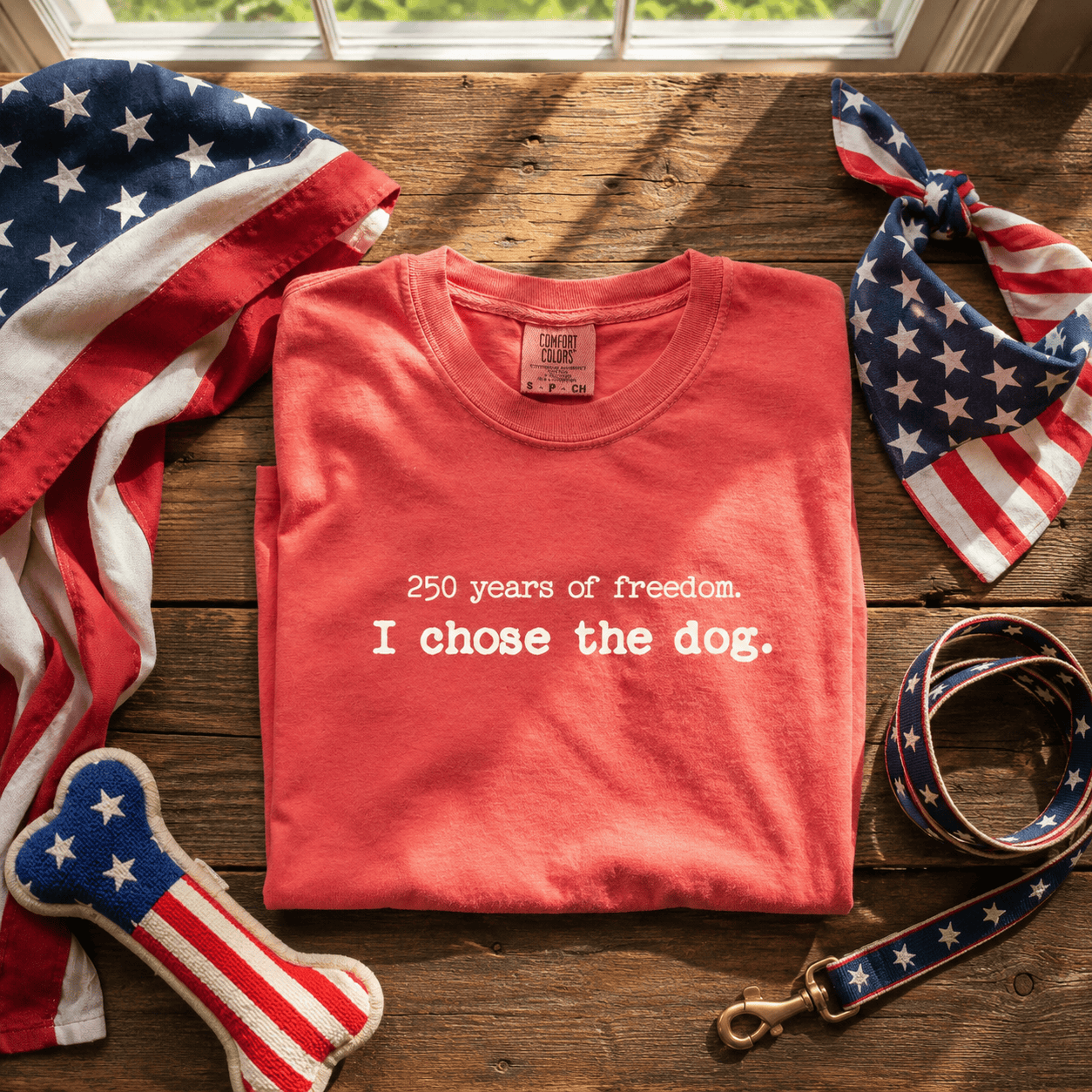 T-Shirt 250 Years of Freedom Comfort Colors T-Shirt ReallyintoDogs