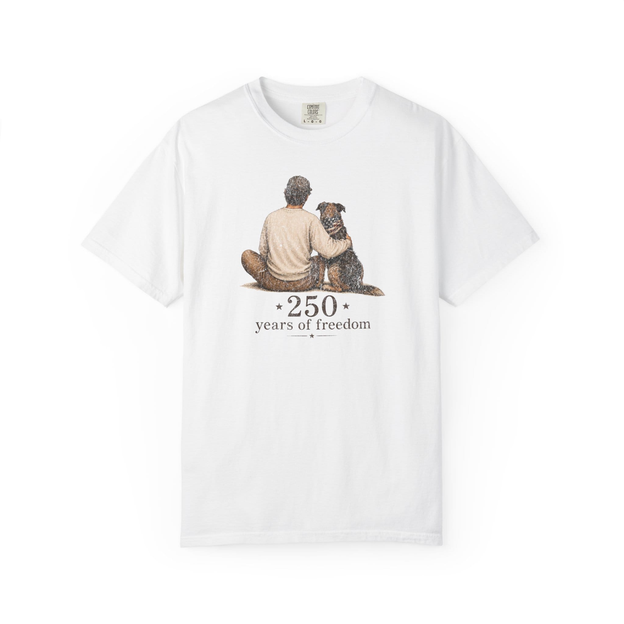 T-Shirt 250 Years of Freedom - Man & Dog Comfort Colors T-Shirt ReallyintoDogs