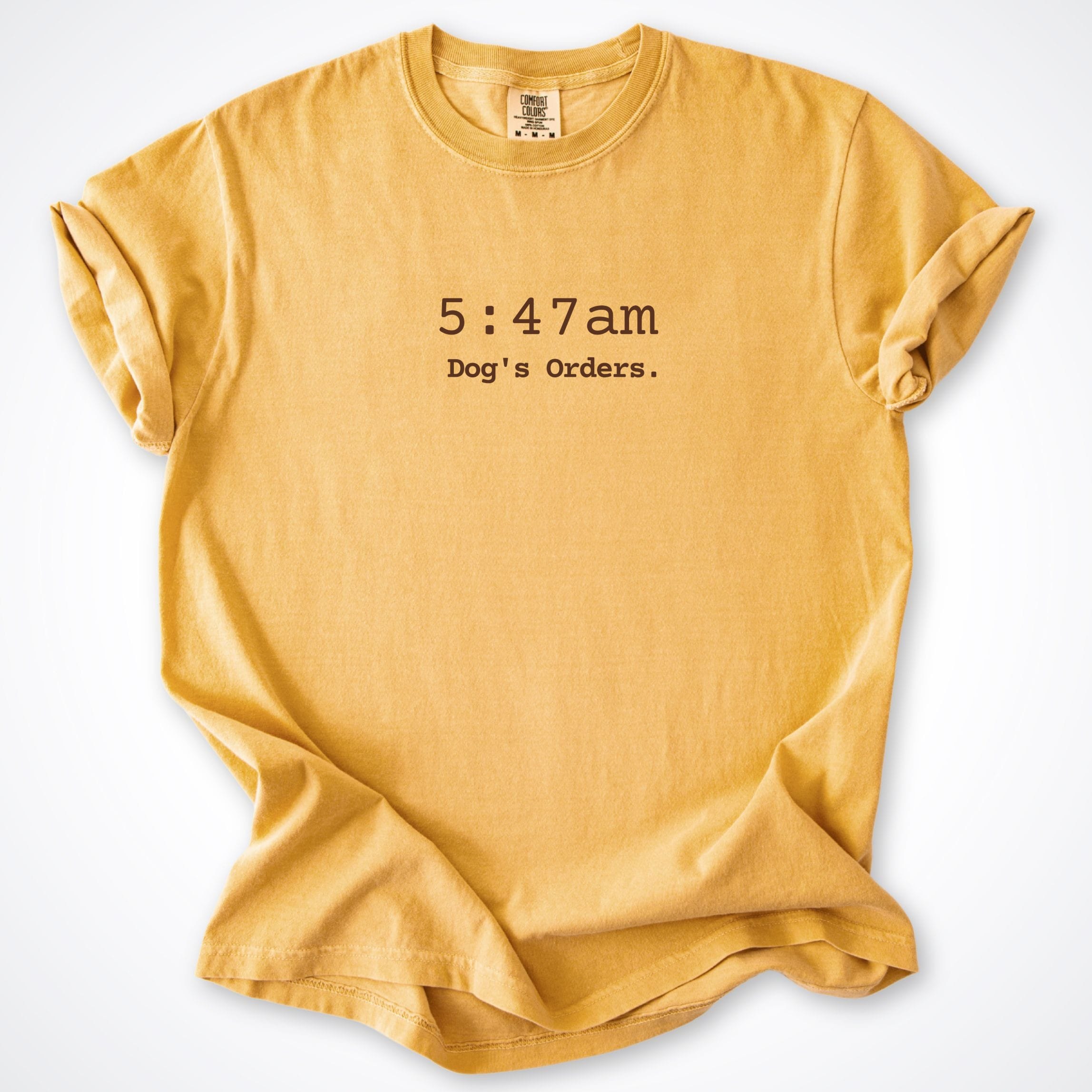 T-Shirt Mustard / S 5.47am. Dog's Orders Premium T-Shirt ReallyintoDogs