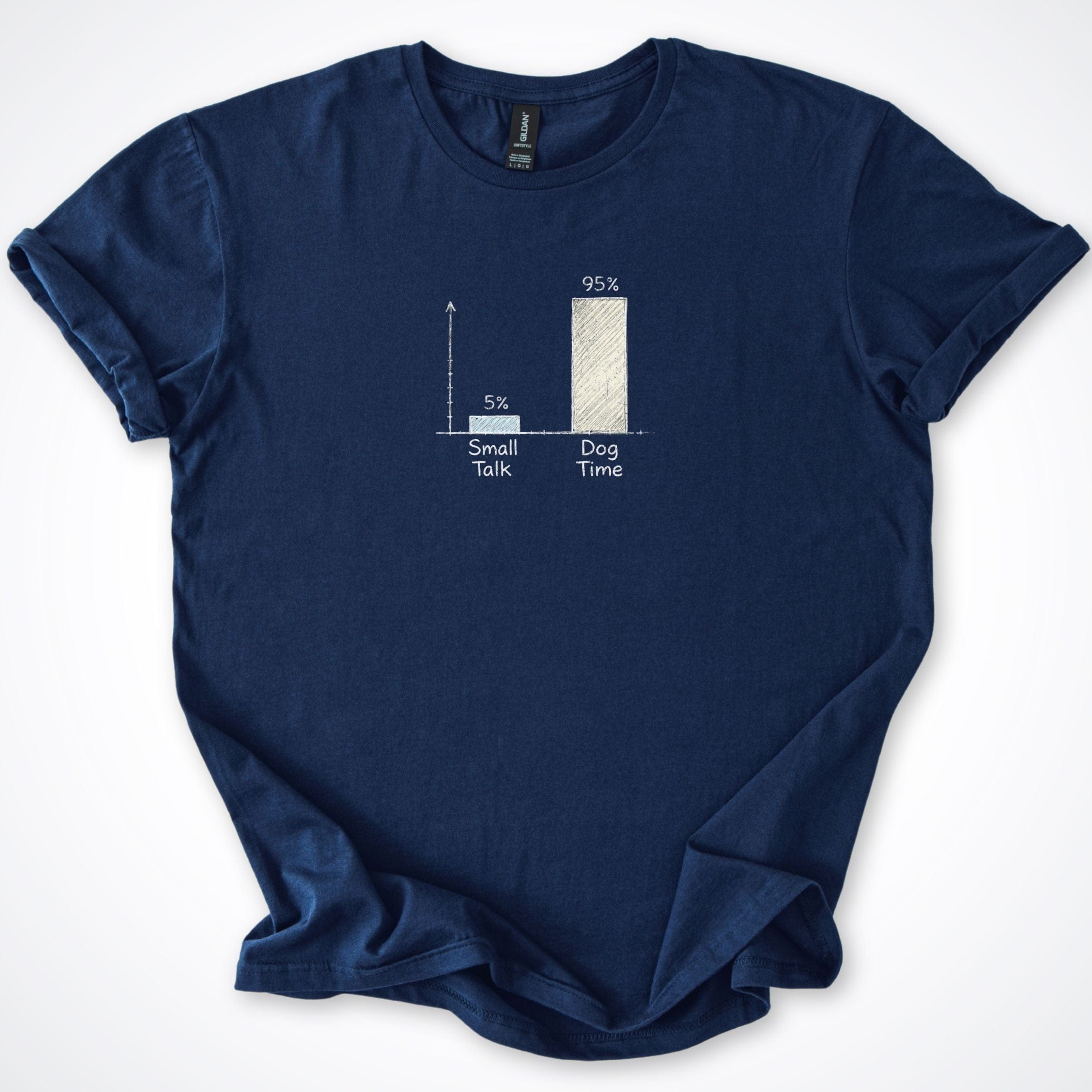 T-Shirt Navy / S 5% Small Talk 95% Dog Time Chart T-Shirt ReallyintoDogs