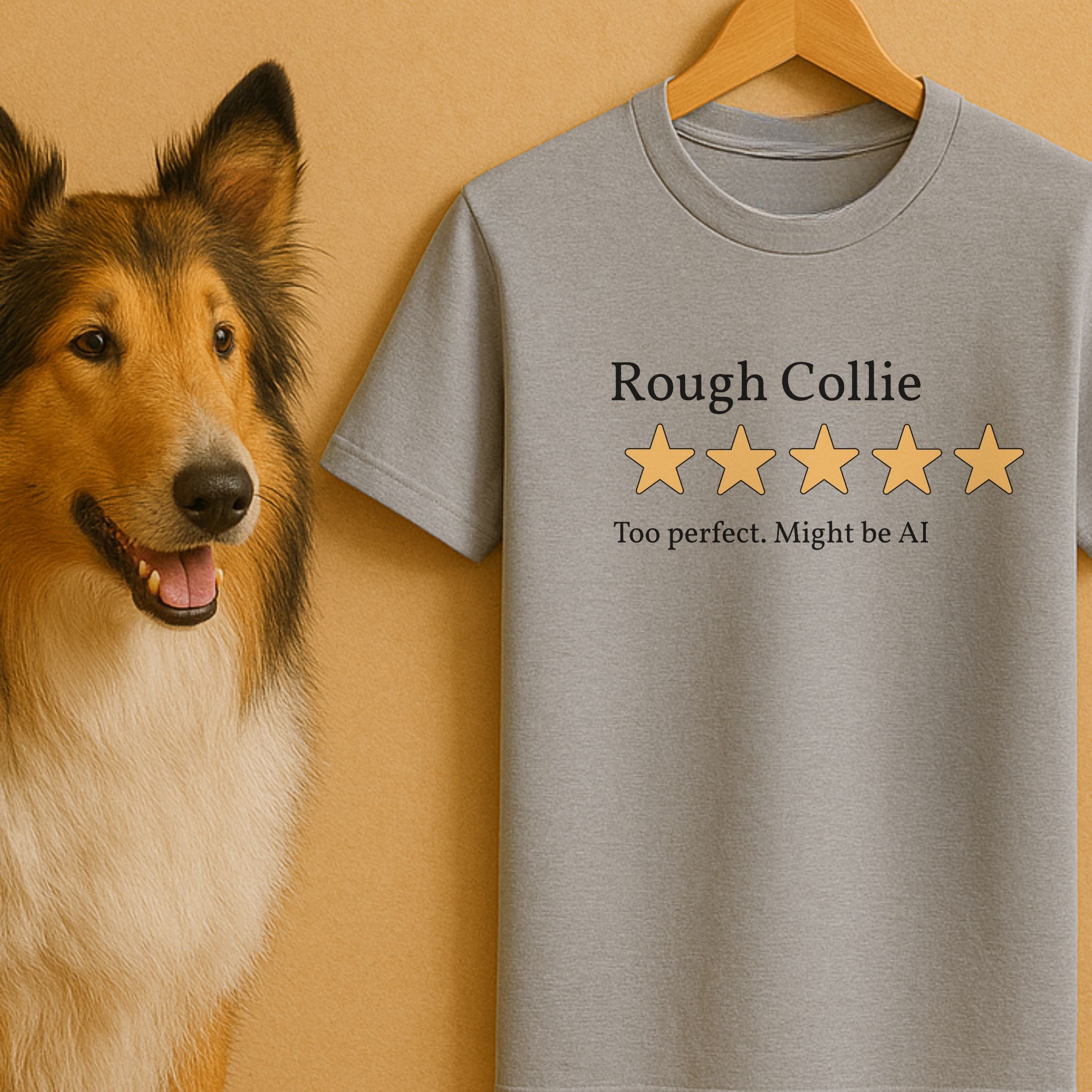 Rough Collie 2.0 Five Star Review T-Shirt