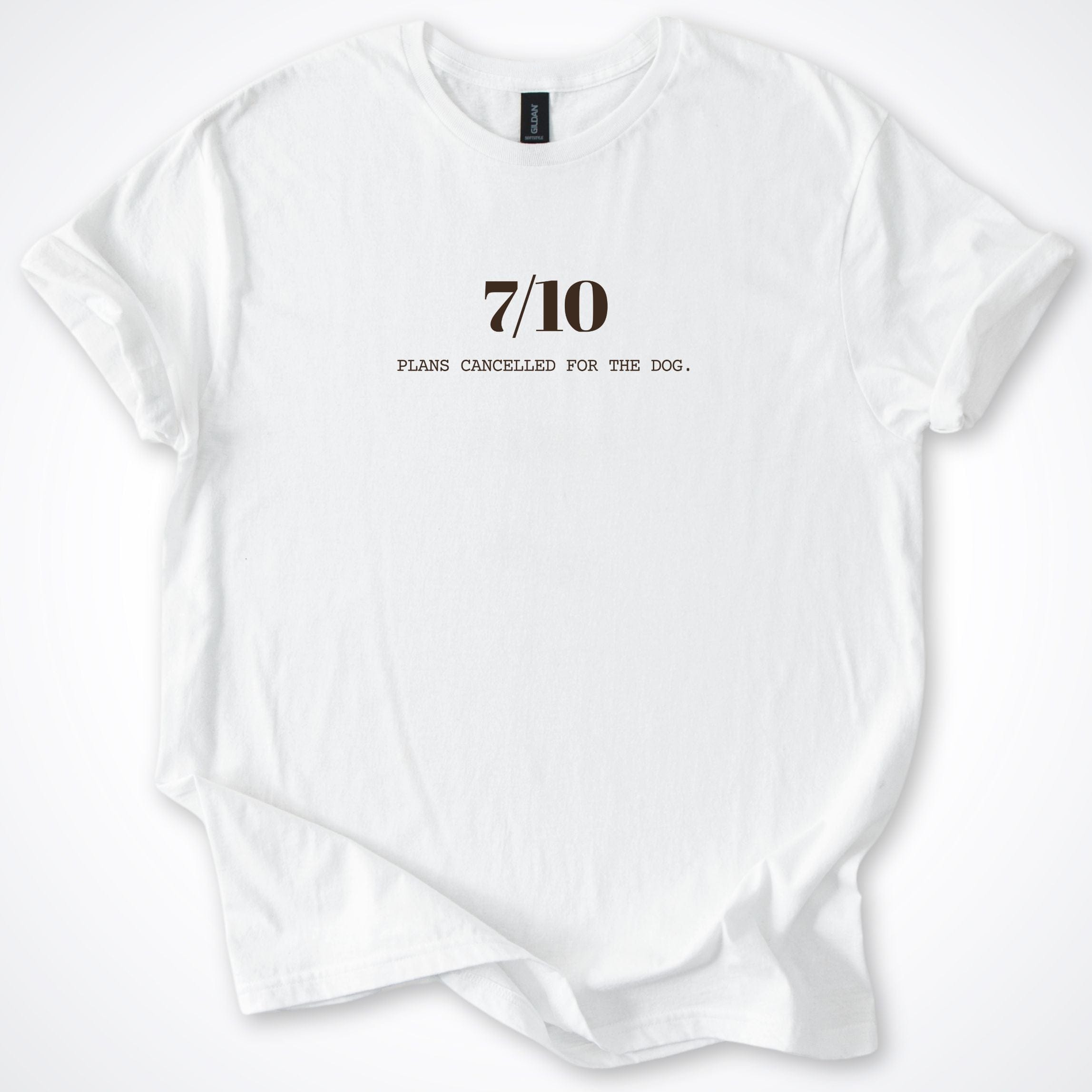 T-Shirt White / S 7/10 Plans Cancelled For My Dog T-Shirt ReallyintoDogs