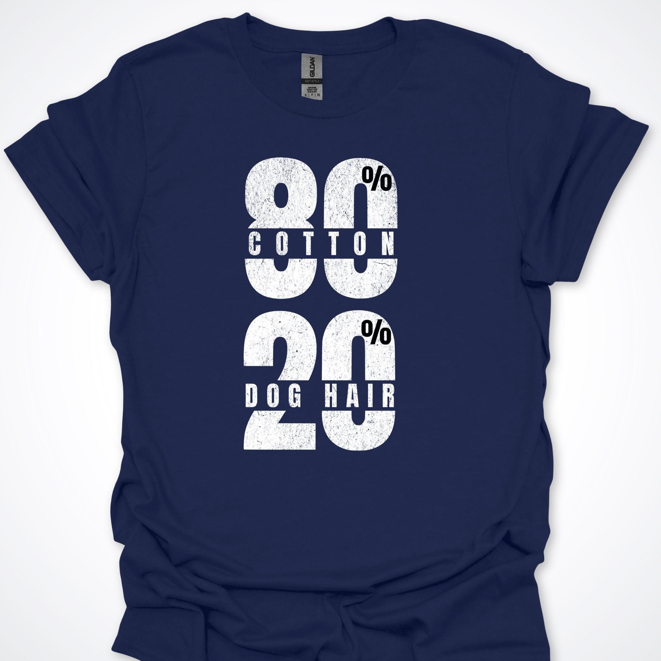 T-Shirt Navy / S 80 Cotton 20 Dog Hair - Premium Unisex T-Shirt ReallyintoDogs