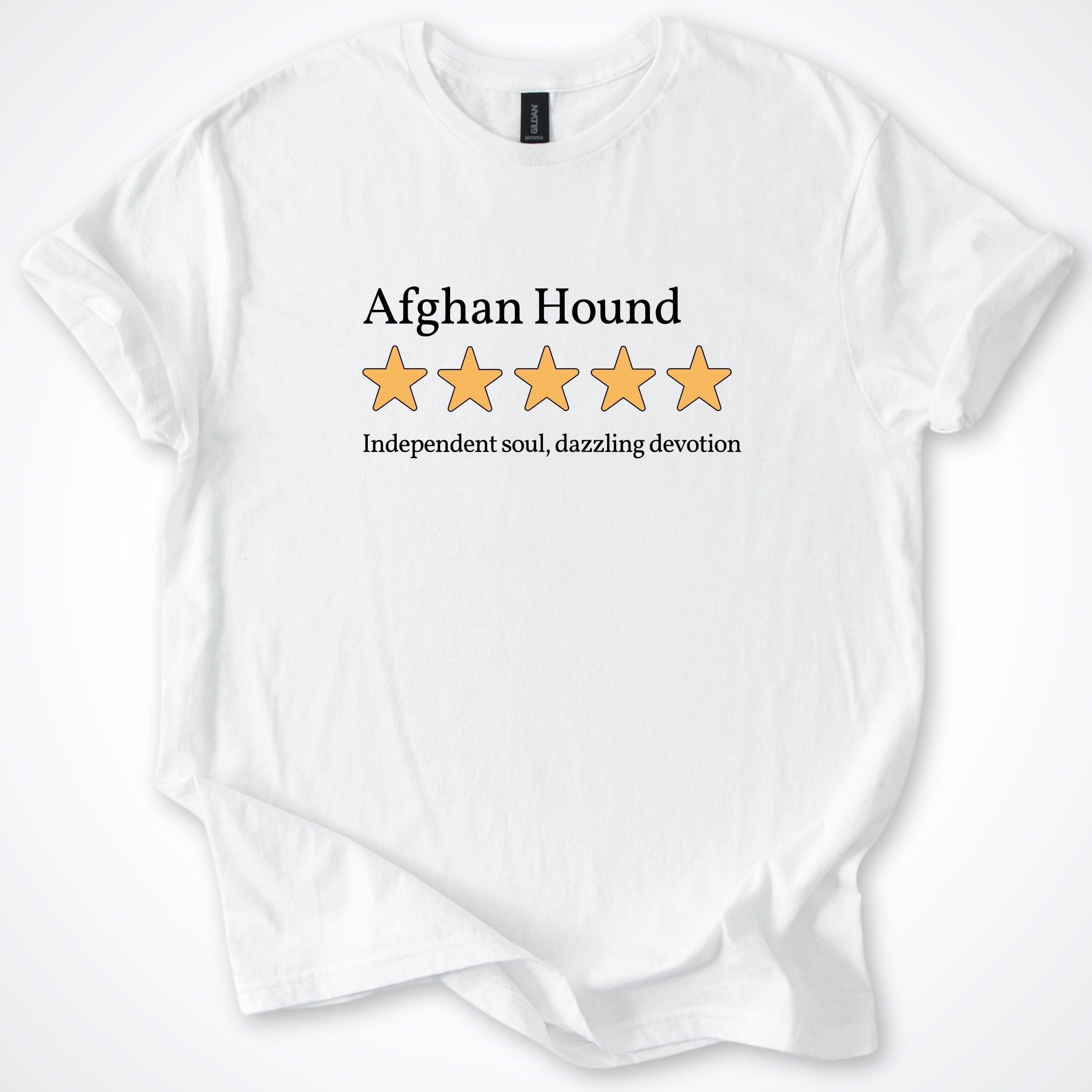 T-Shirt White / S Afghan Hound Five Star Review 1.0 T-Shirt ReallyintoDogs