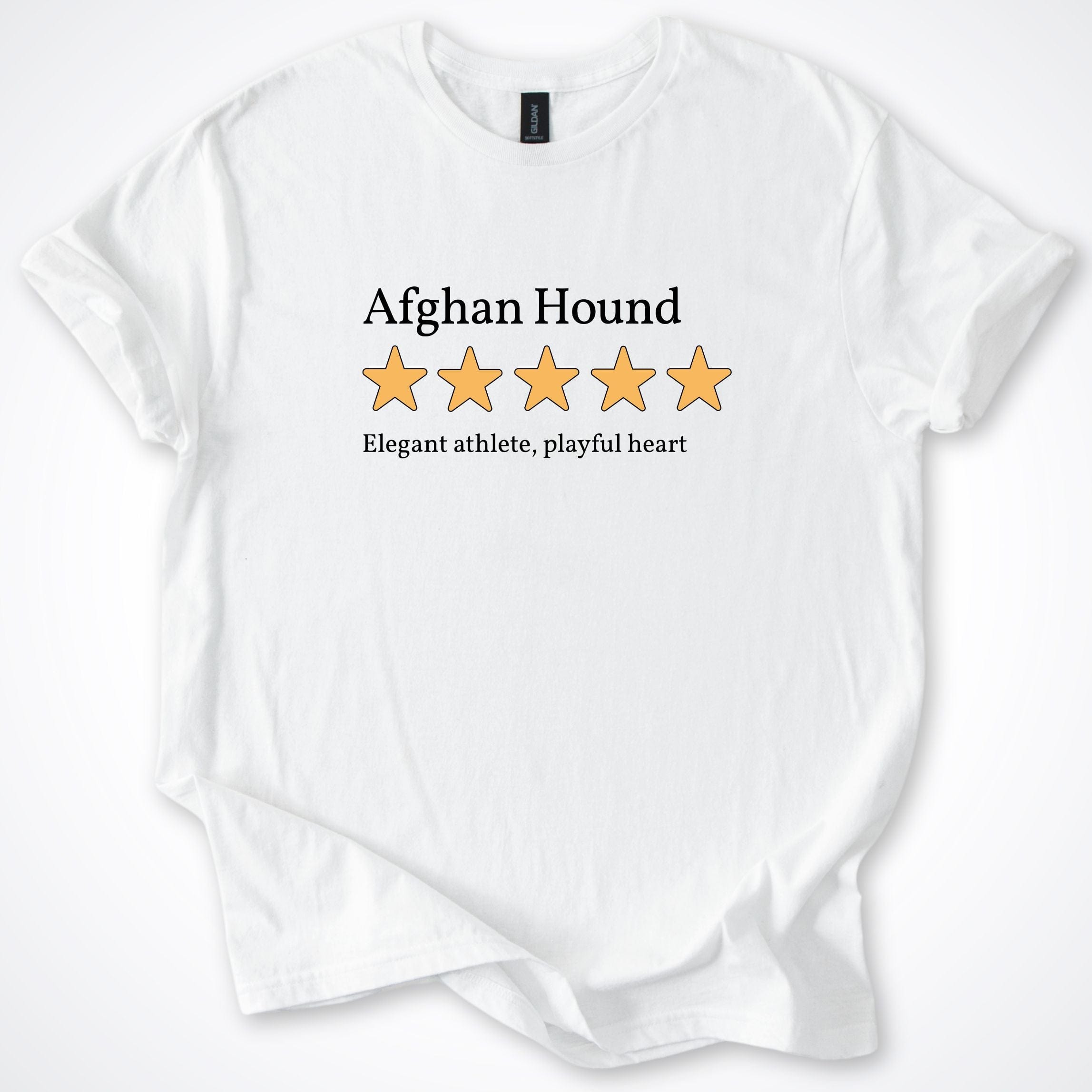 T-Shirt White / S Afghan Hound Five Star Review 2.0 T-Shirt ReallyintoDogs