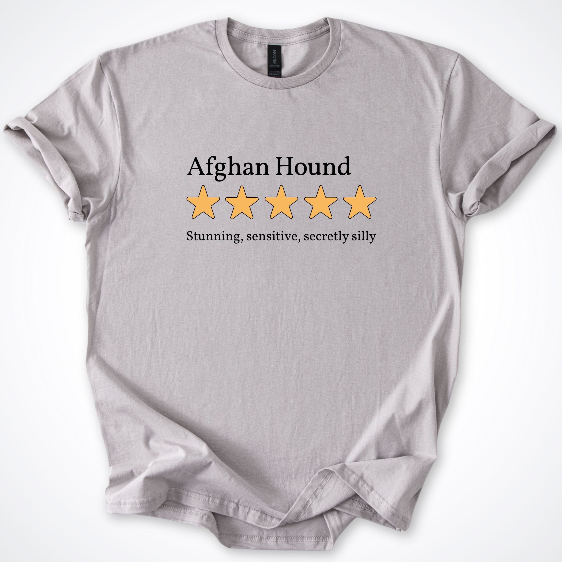 T-Shirt Ice Grey / S Afghan Hound Five Star Review 3.0 T-Shirt ReallyintoDogs