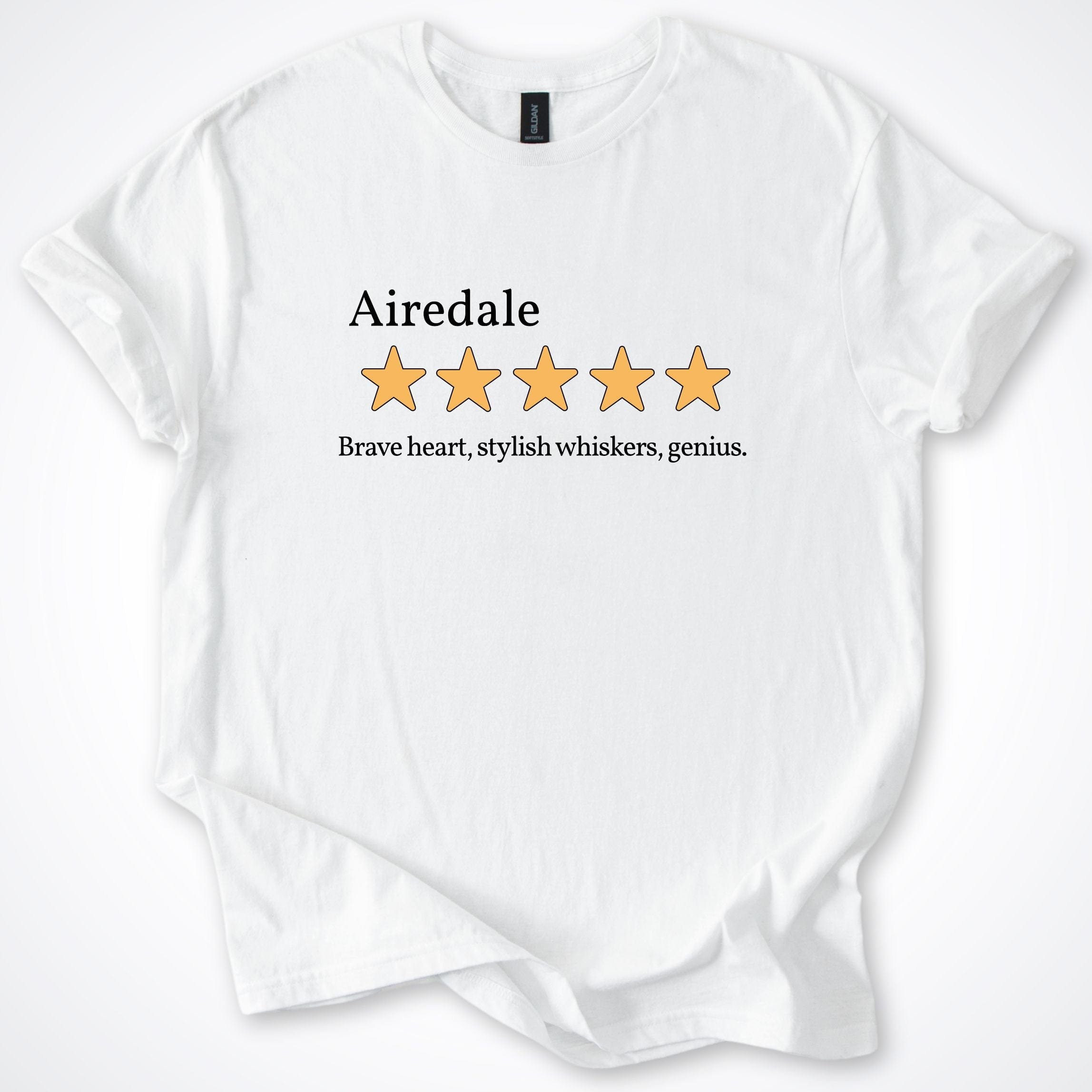 T-Shirt White / S Airedale Five Star Review T-Shirt ReallyintoDogs