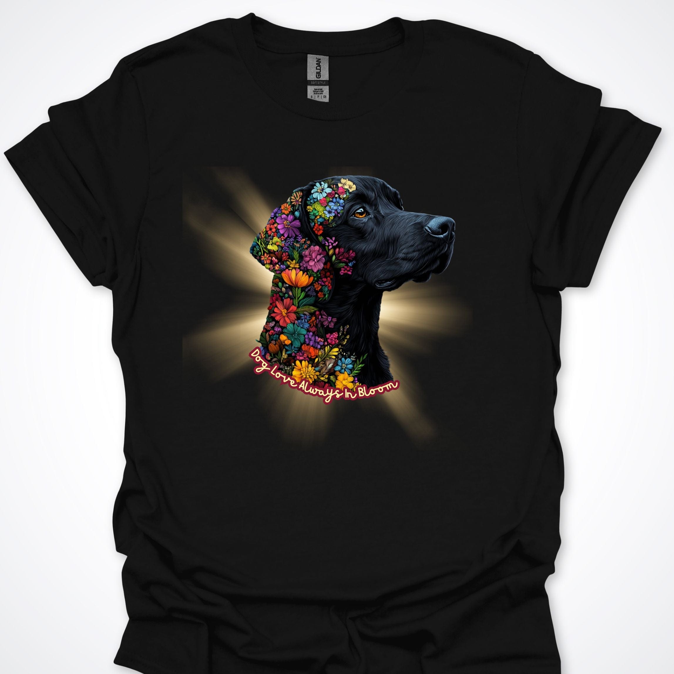 T-Shirt Black / S Always in Bloom Black Labrador T-Shirt ReallyintoDogs