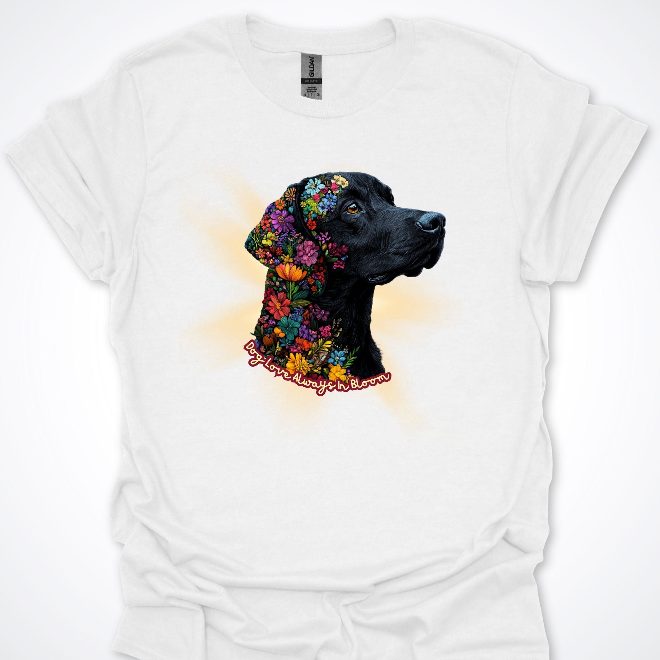 T-Shirt White / S Always in Bloom Black Labrador T-Shirt ReallyintoDogs