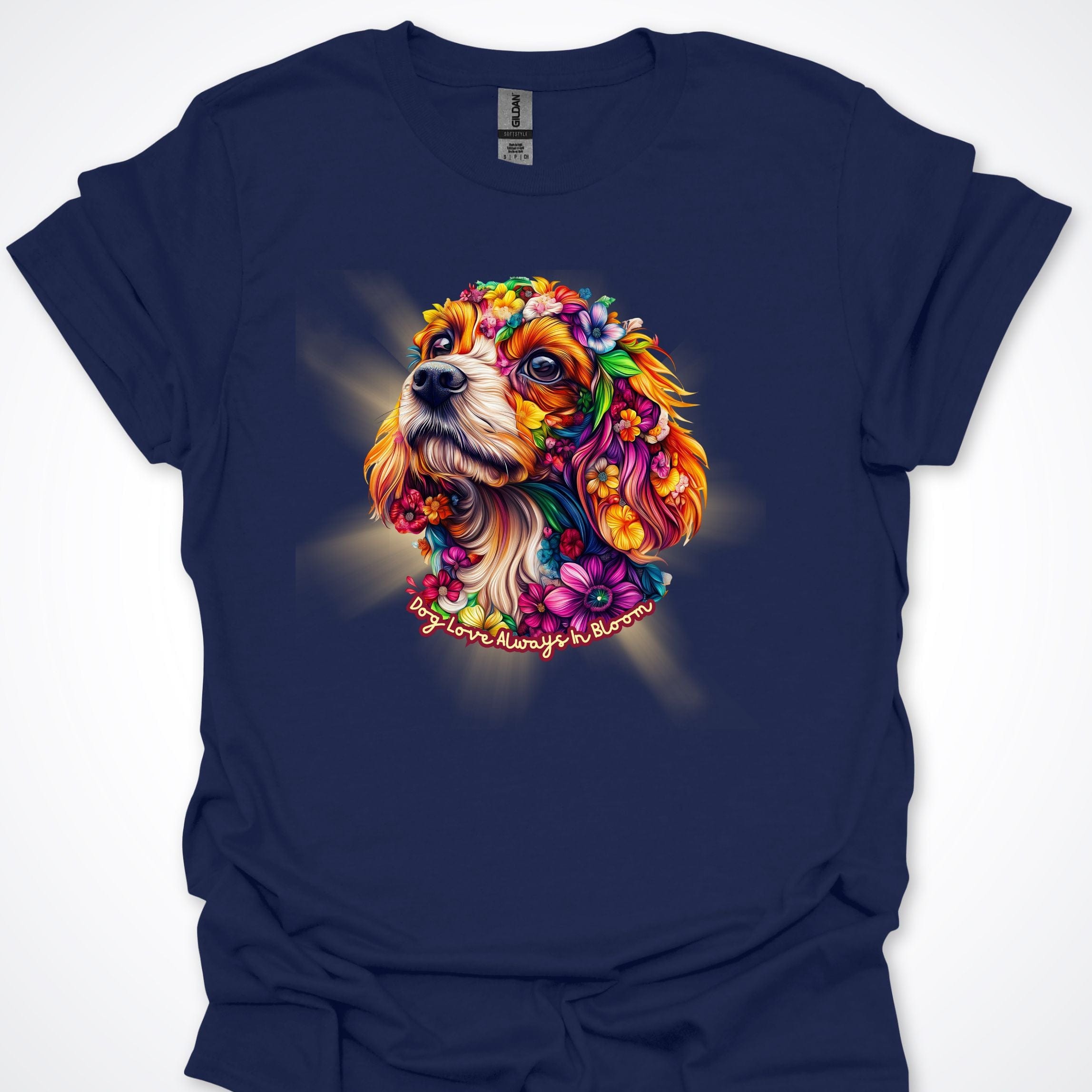 T-Shirt Navy / S Always in Bloom Cavalier King Charles Spaniel T-Shirt ReallyintoDogs
