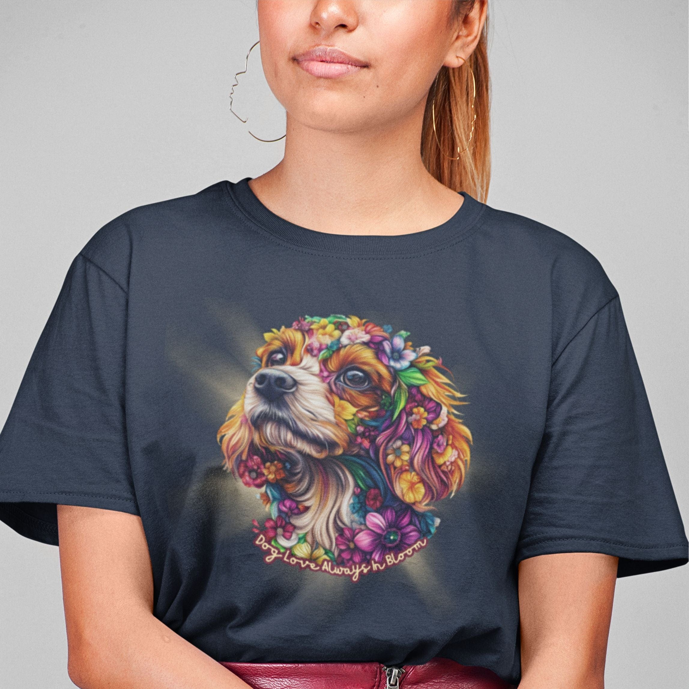 T-Shirt Always in Bloom Cavalier King Charles Spaniel T-Shirt ReallyintoDogs