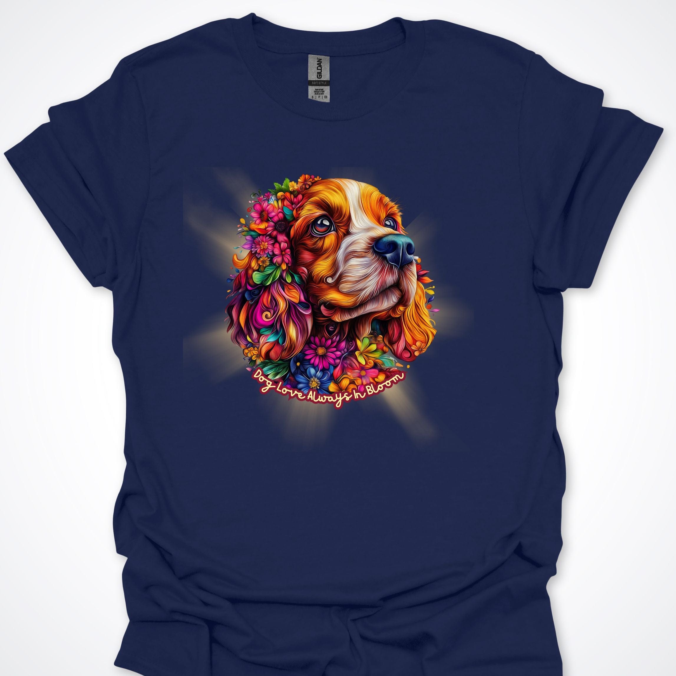 T-Shirt Navy / S Always in Bloom Cocker Spaniel T-Shirt ReallyintoDogs