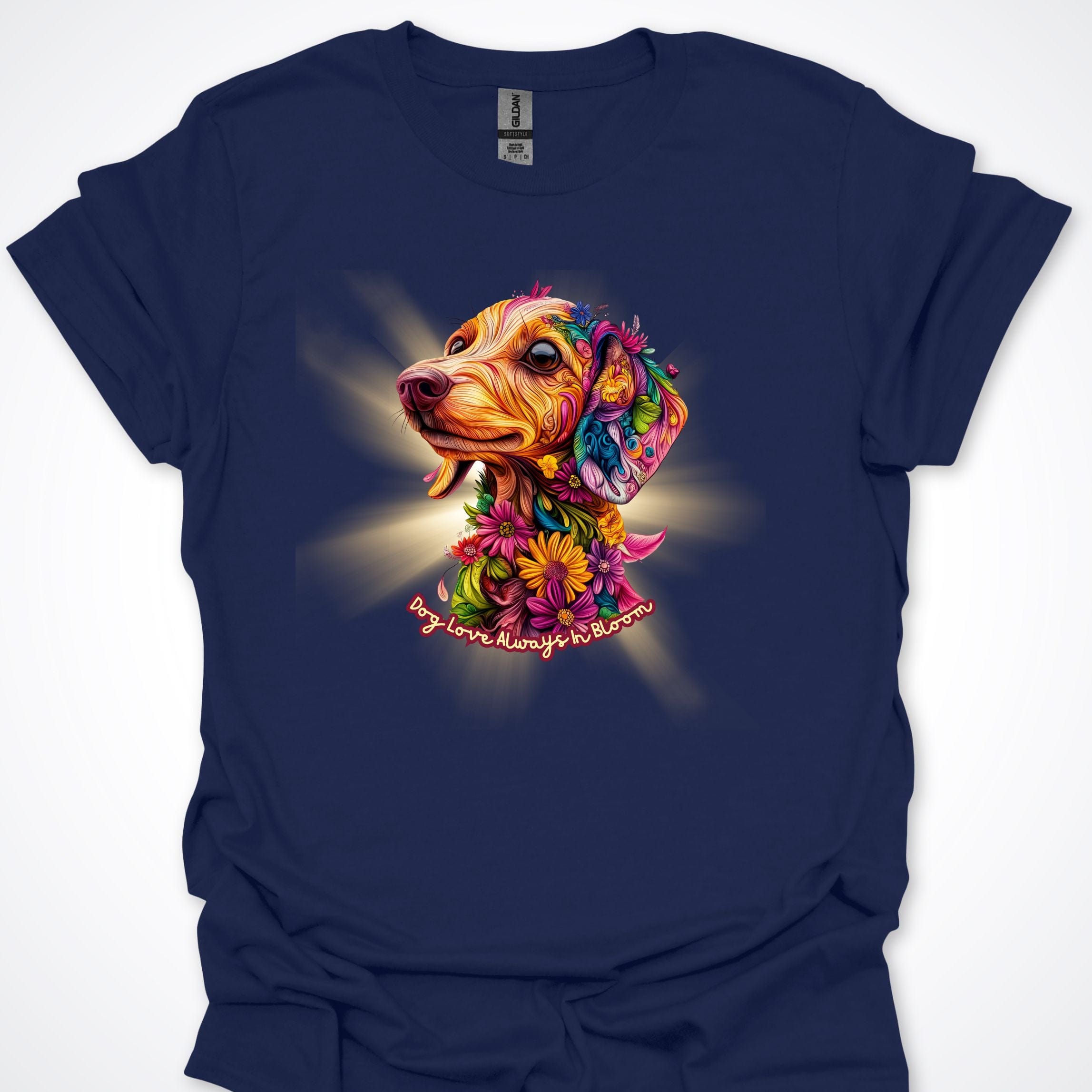 T-Shirt Navy / S Always in Bloom Dachshund T-Shirt ReallyintoDogs