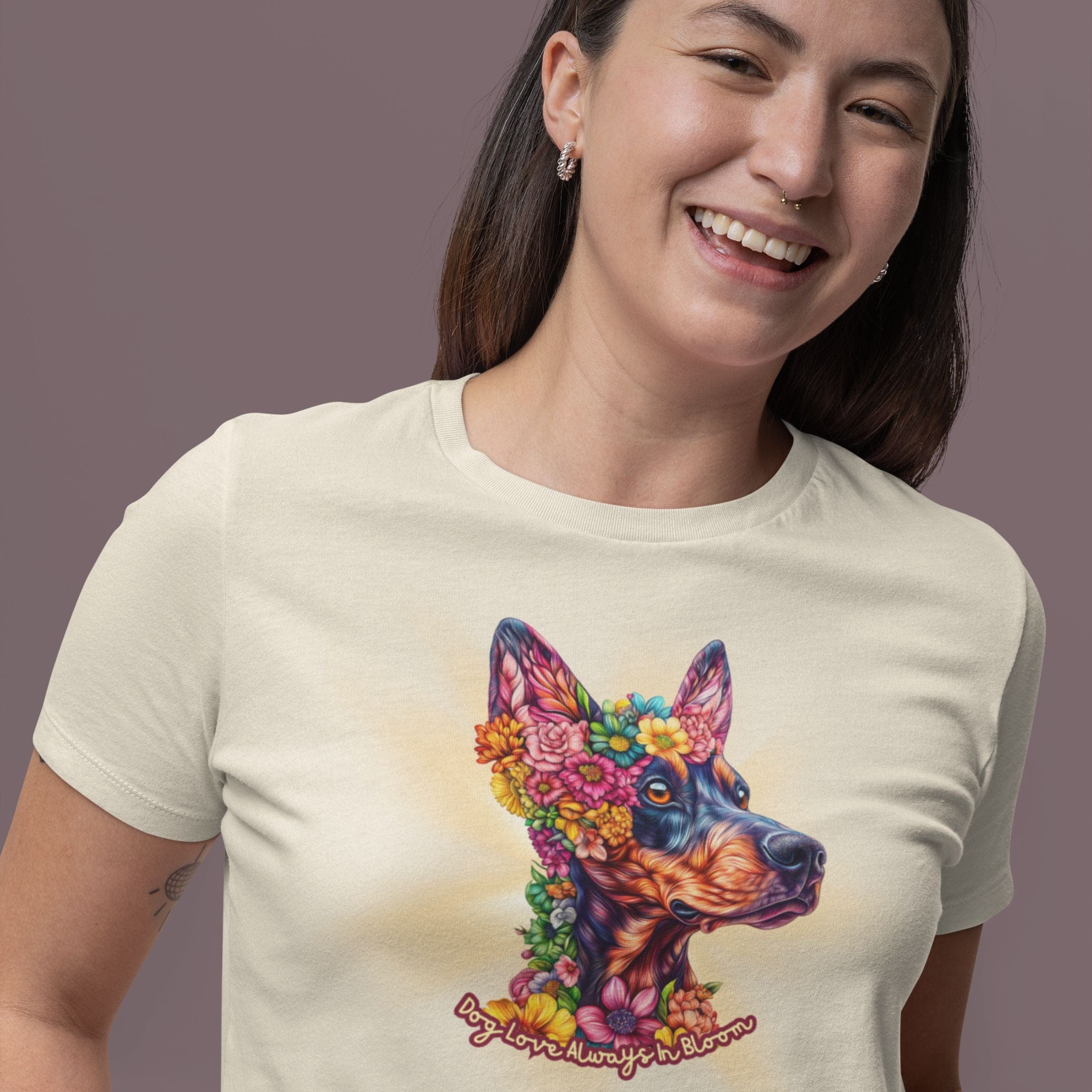 T-Shirt Always in Bloom Doberman T-Shirt ReallyintoDogs