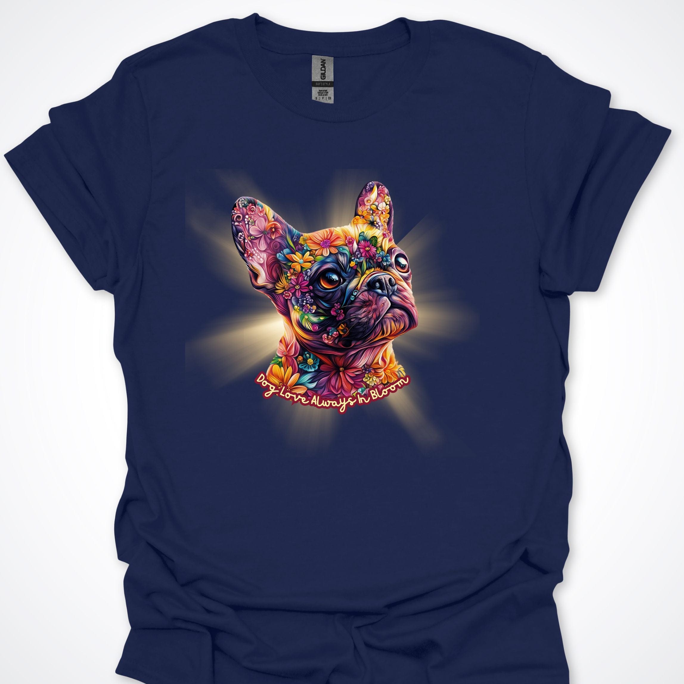 T-Shirt Navy / S Always in Bloom French Bulldog T-Shirt ReallyintoDogs