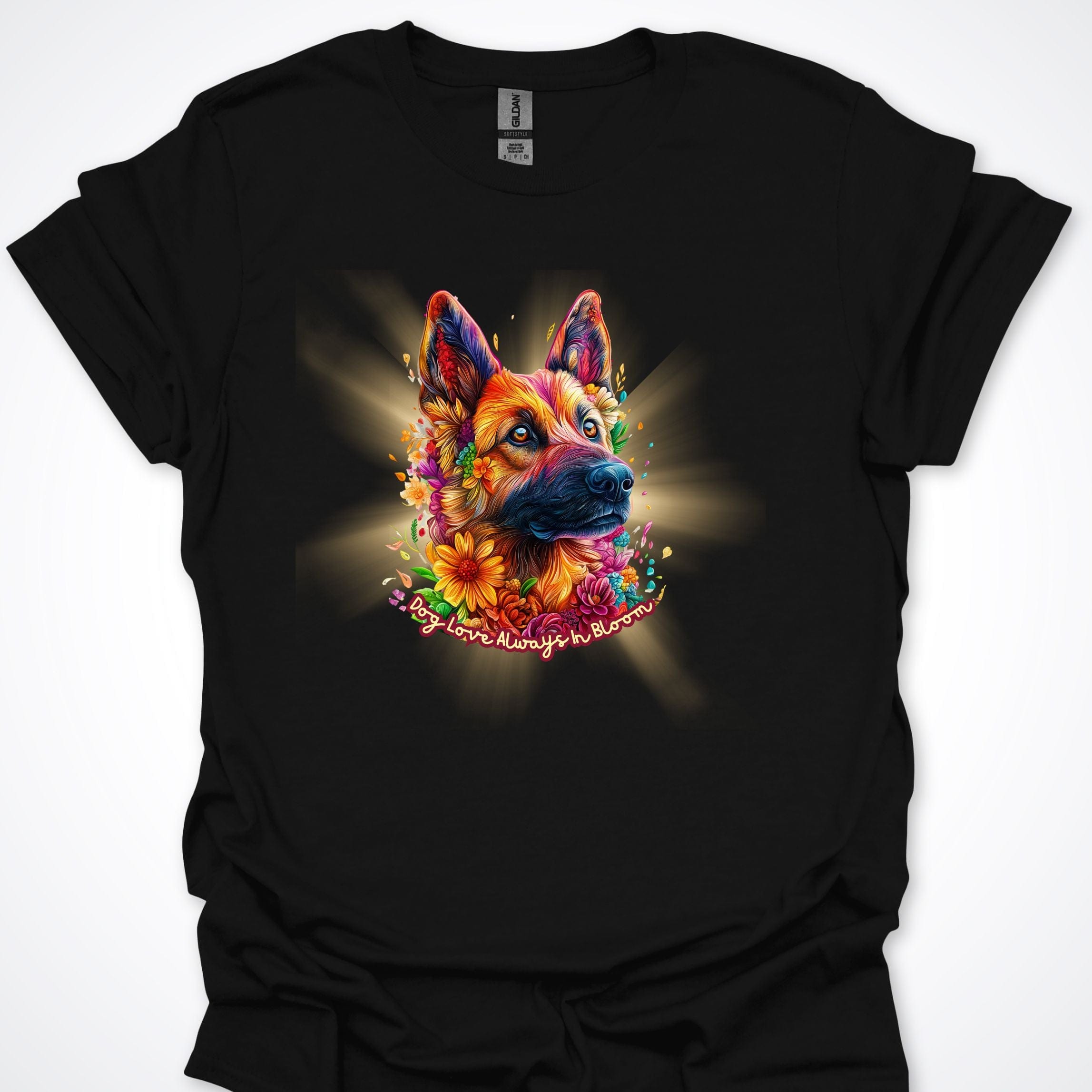 T-Shirt Black / S Always in Bloom German Shepherd T-Shirt ReallyintoDogs
