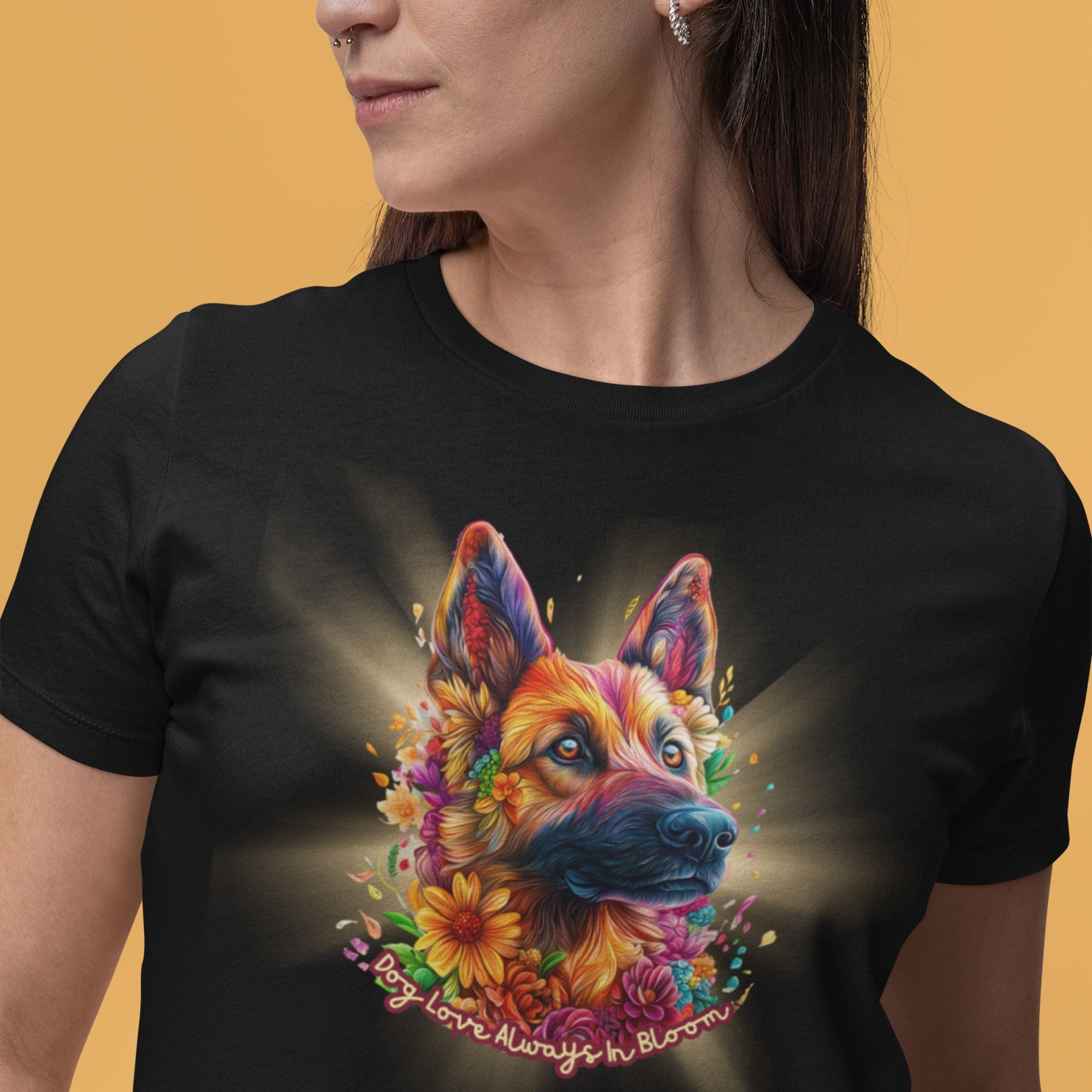 T-Shirt Always in Bloom German Shepherd T-Shirt ReallyintoDogs