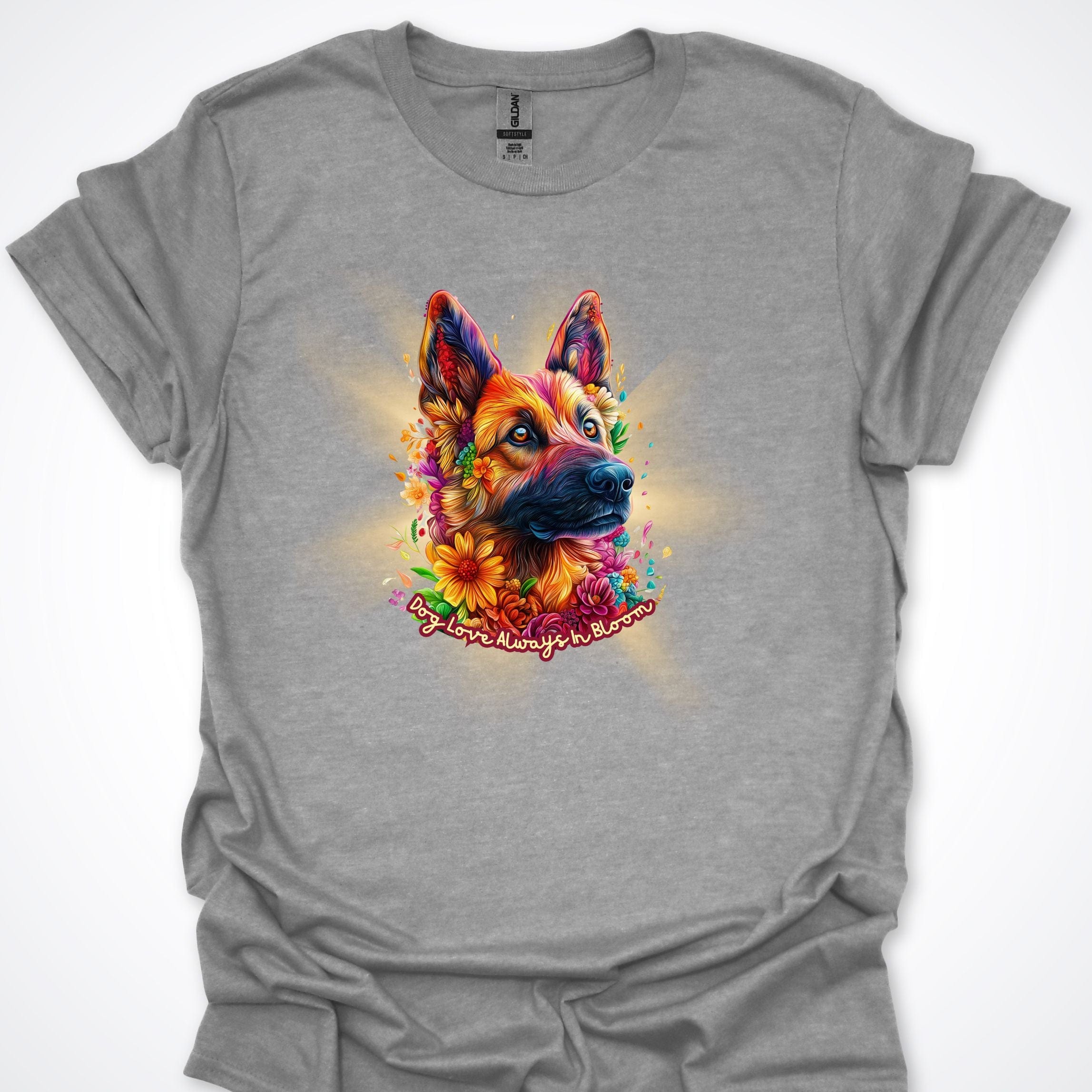 T-Shirt Sport Grey / S Always in Bloom German Shepherd T-Shirt ReallyintoDogs