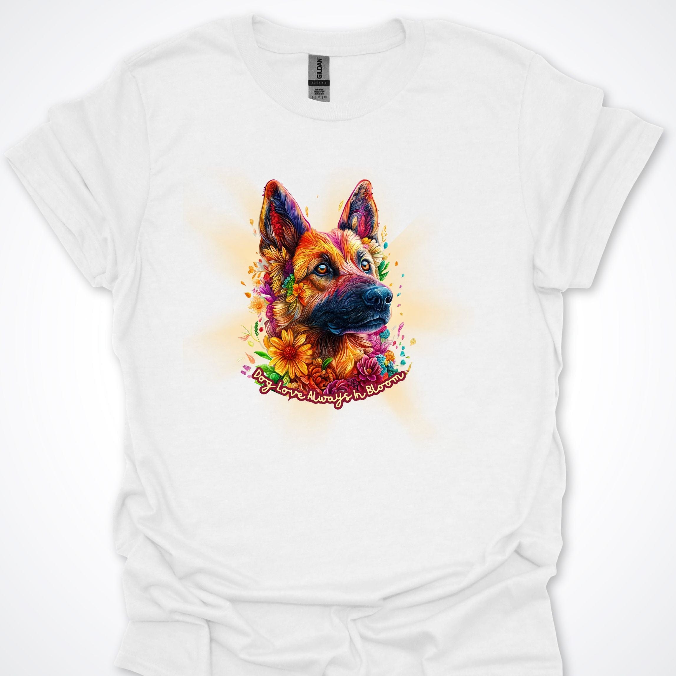 T-Shirt White / S Always in Bloom German Shepherd T-Shirt ReallyintoDogs