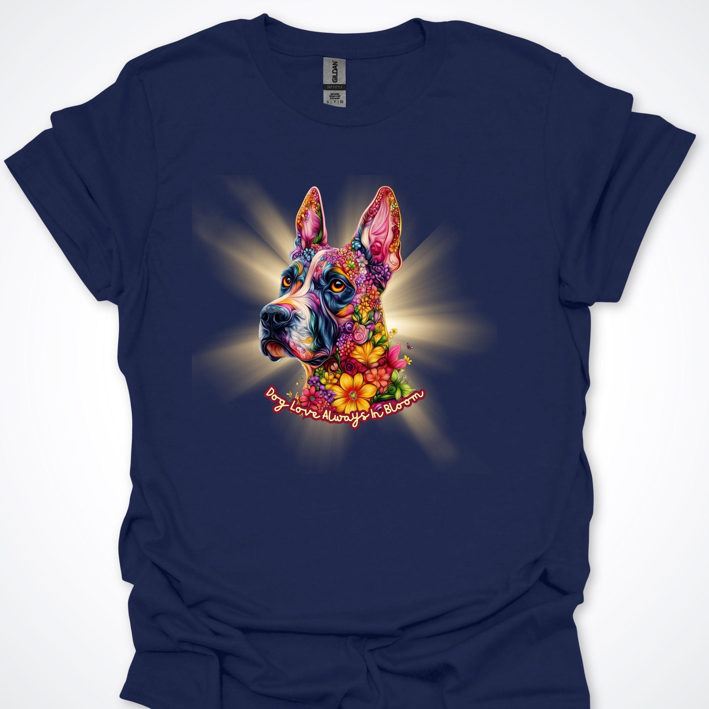 T-Shirt Navy / S Always in Bloom Great Dane T-Shirt ReallyintoDogs