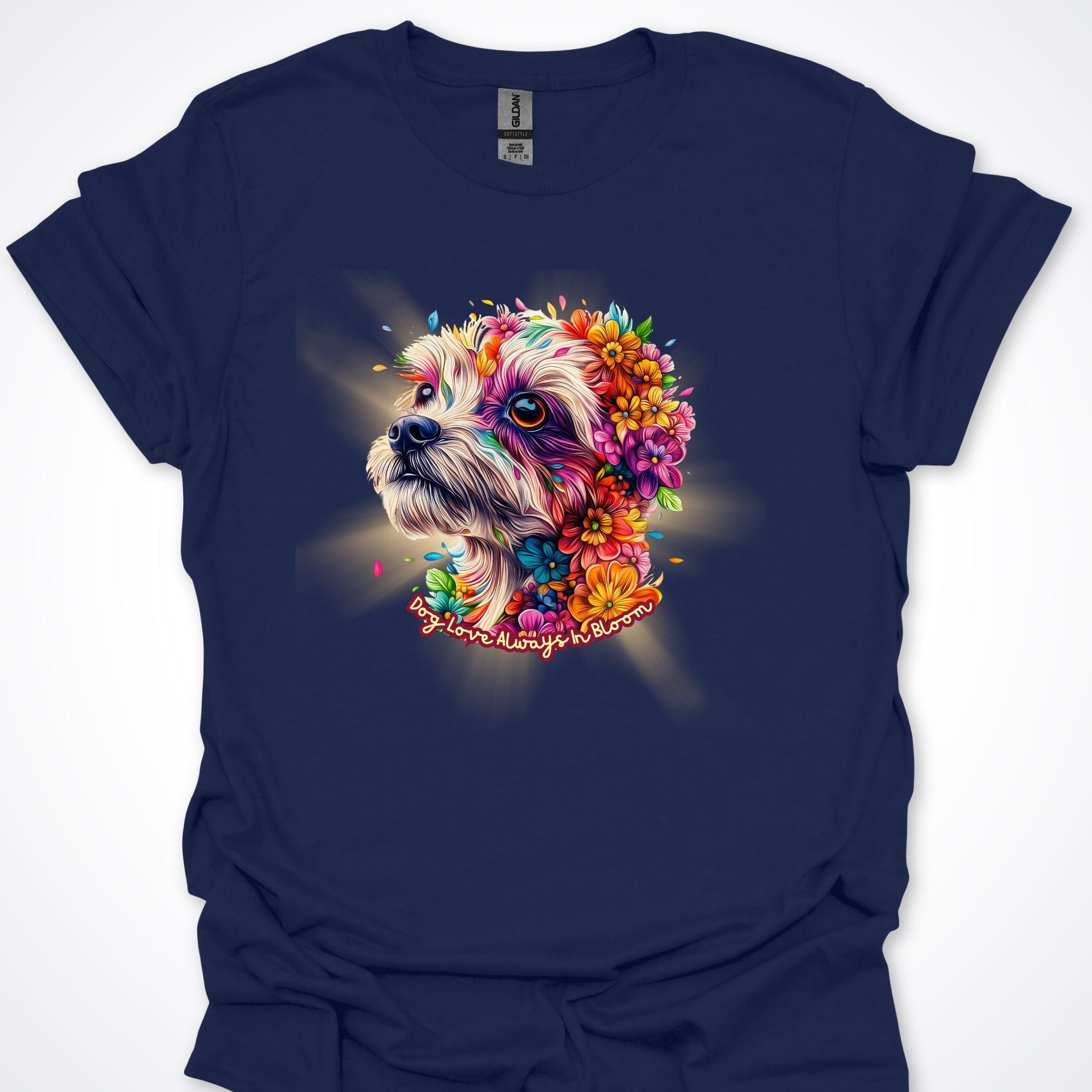 T-Shirt Navy / S Always in Bloom Maltese T-Shirt ReallyintoDogs