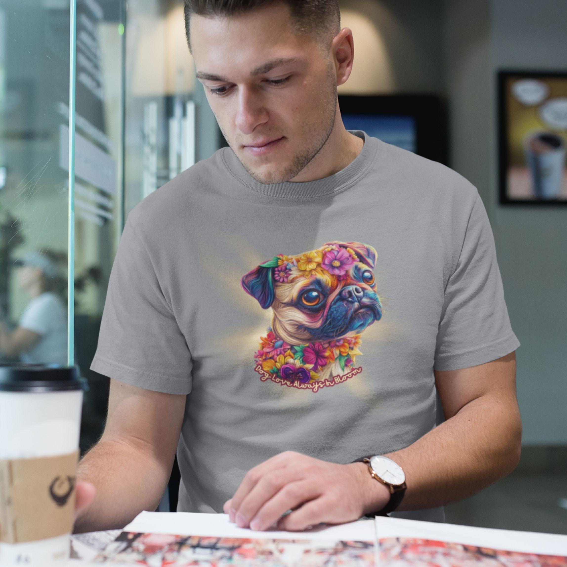 T-Shirt Always in Bloom Pug T-Shirt ReallyintoDogs