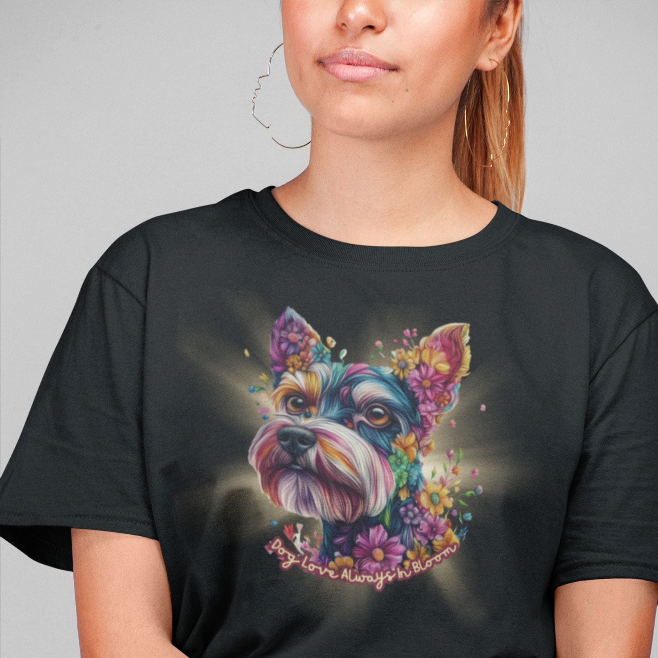 T-Shirt Always in Bloom Schnauzer T-Shirt ReallyintoDogs