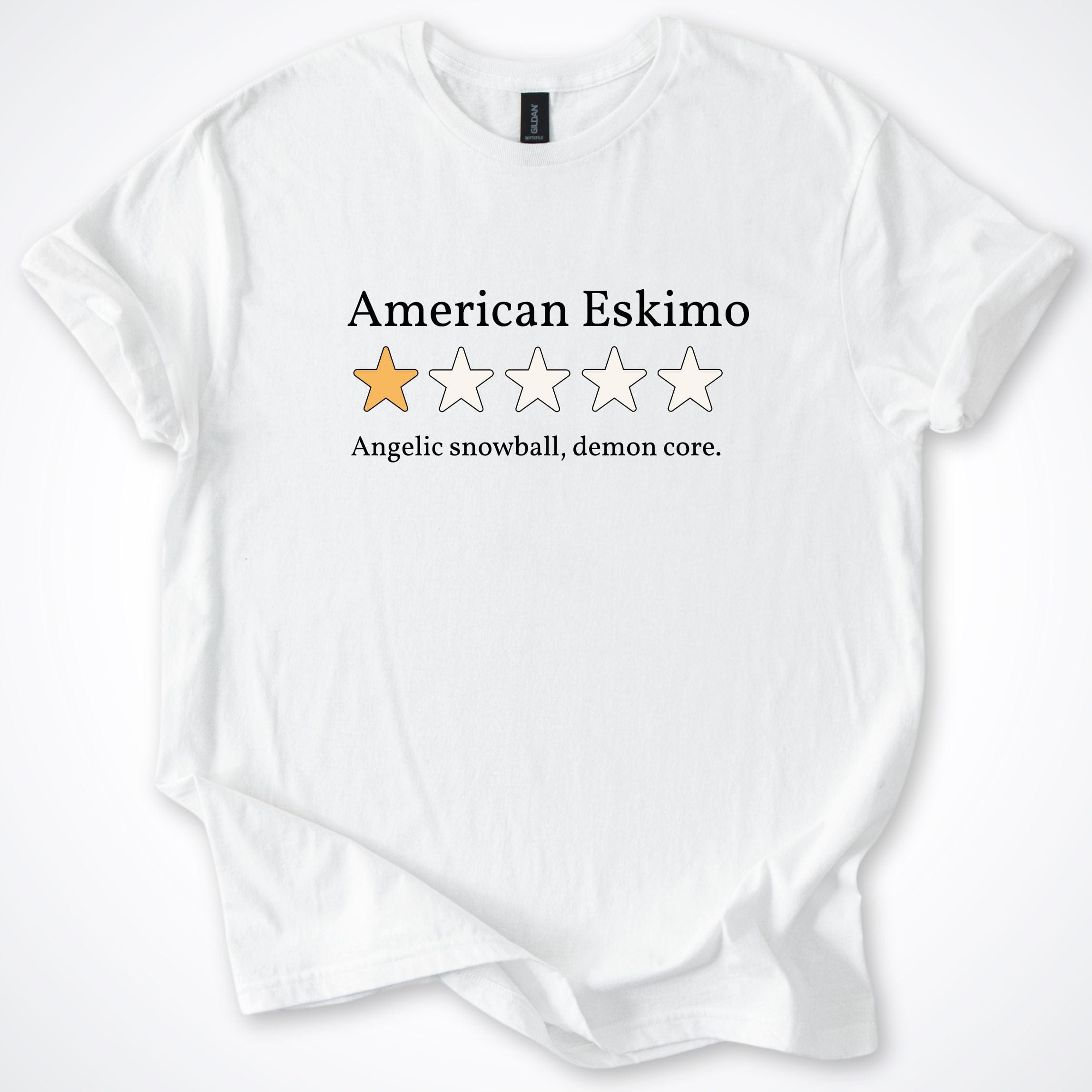 T-Shirt White / S American Eskimo One Star Review T-Shirt ReallyintoDogs