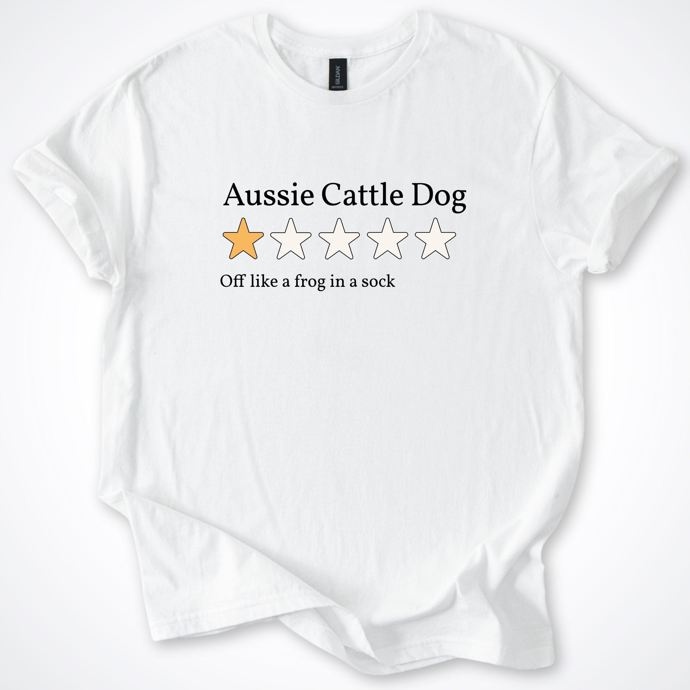 T-Shirt White / S Aussie Cattle Dog V2 One Star Review T-Shirt ReallyintoDogs