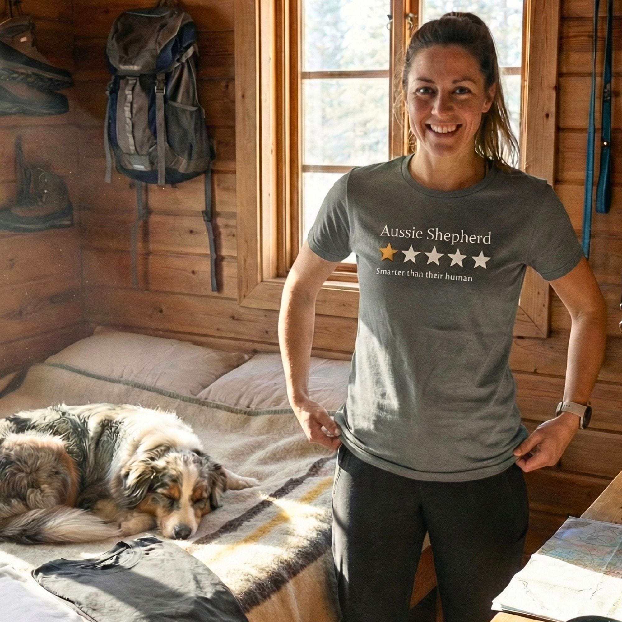 T-Shirt Aussie Shepherd One Star Review T-Shirt ReallyintoDogs