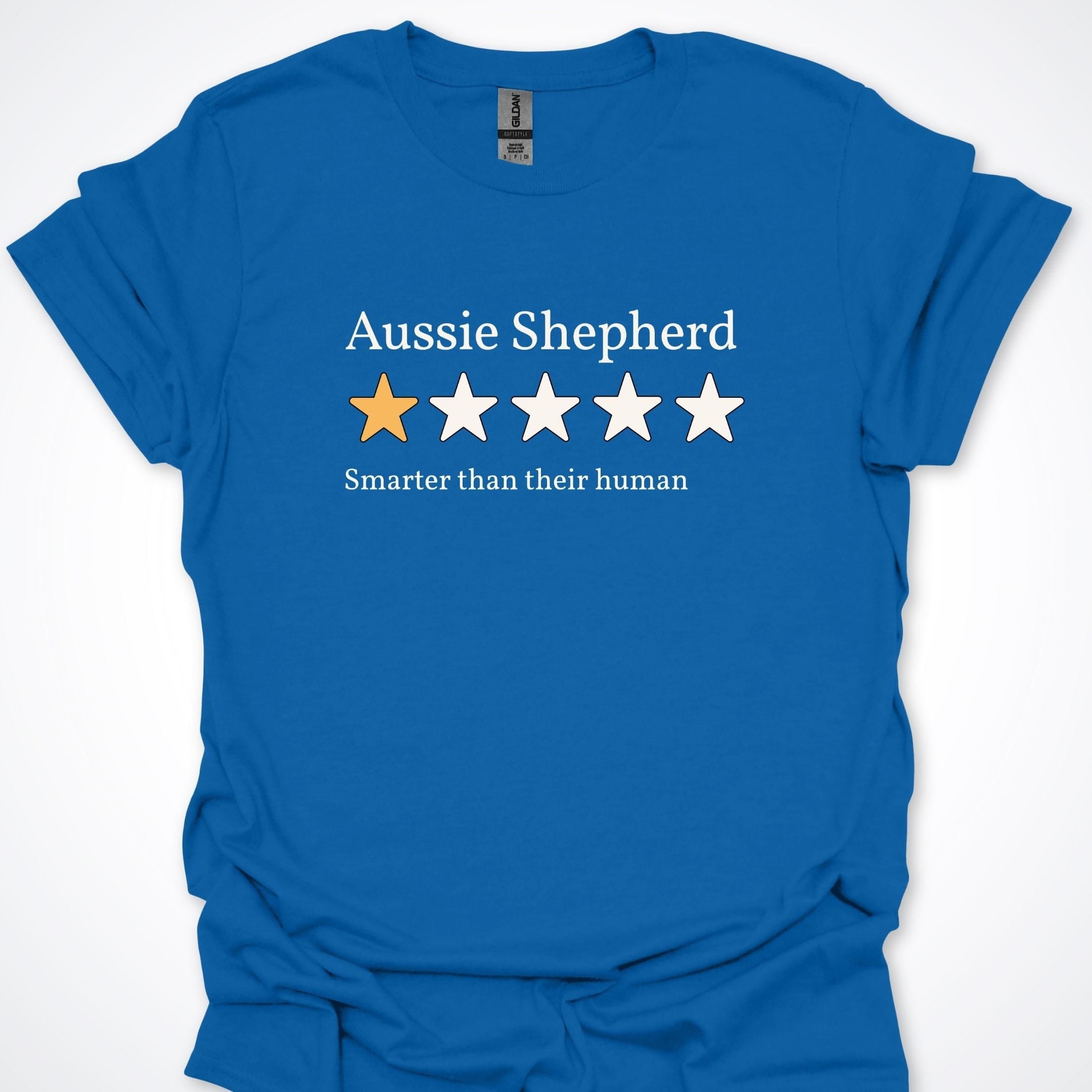T-Shirt Royal / S Aussie Shepherd One Star Review T-Shirt ReallyintoDogs