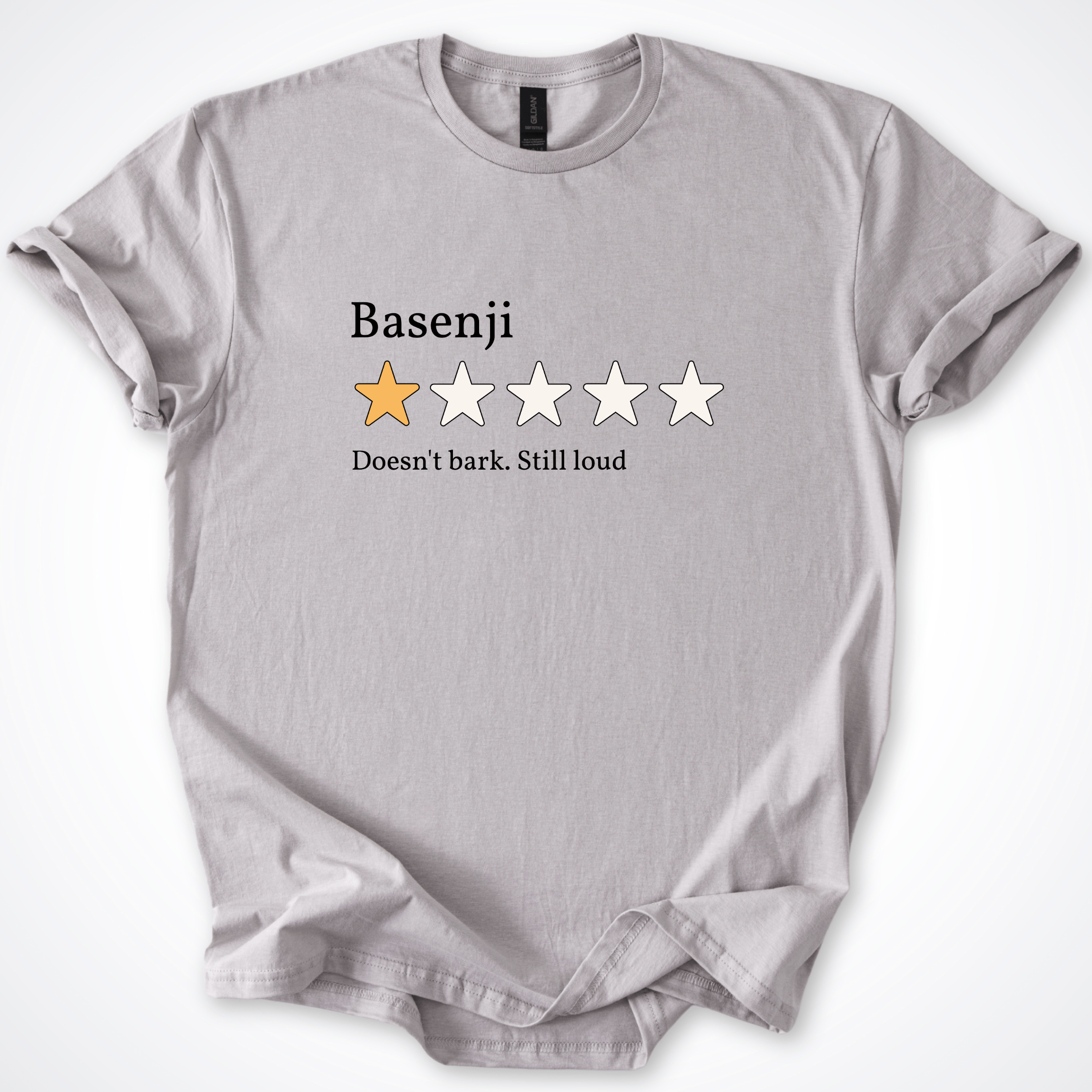 T-Shirt Ice Grey / S Basenji One Star Review T-Shirt ReallyintoDogs