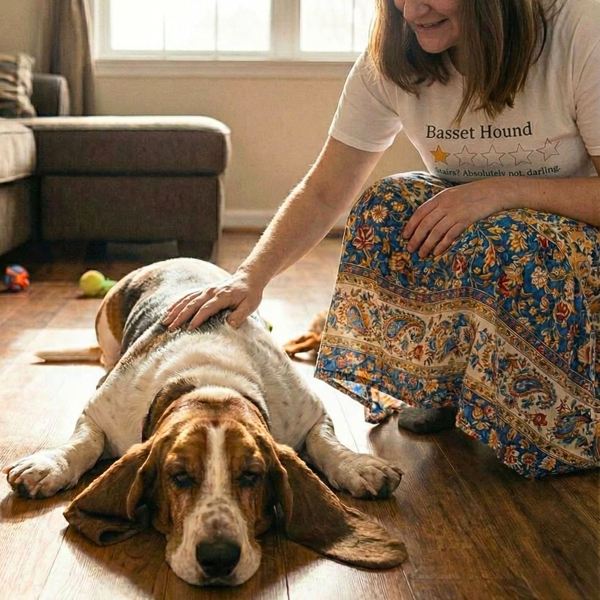 T-Shirt Basset Hound One Star Review T-Shirt ReallyintoDogs