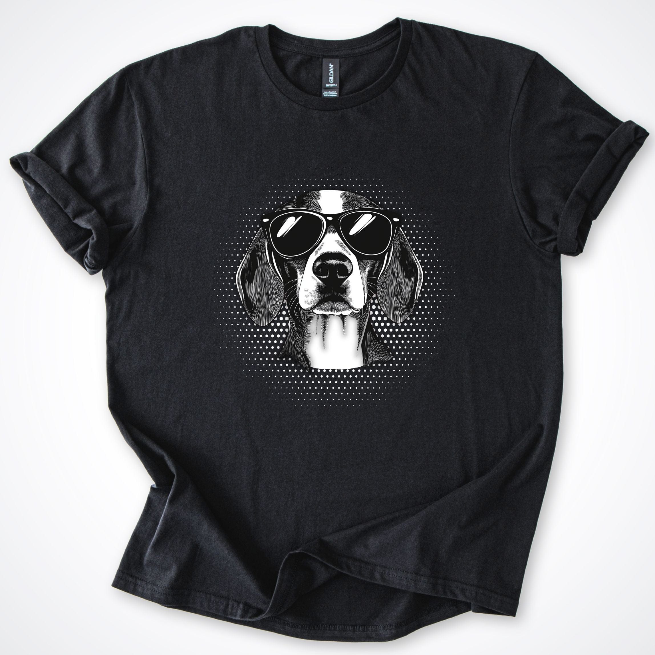 T-Shirt Black / S Beagle Cool Dog with Sunglasses T-Shirt ReallyintoDogs