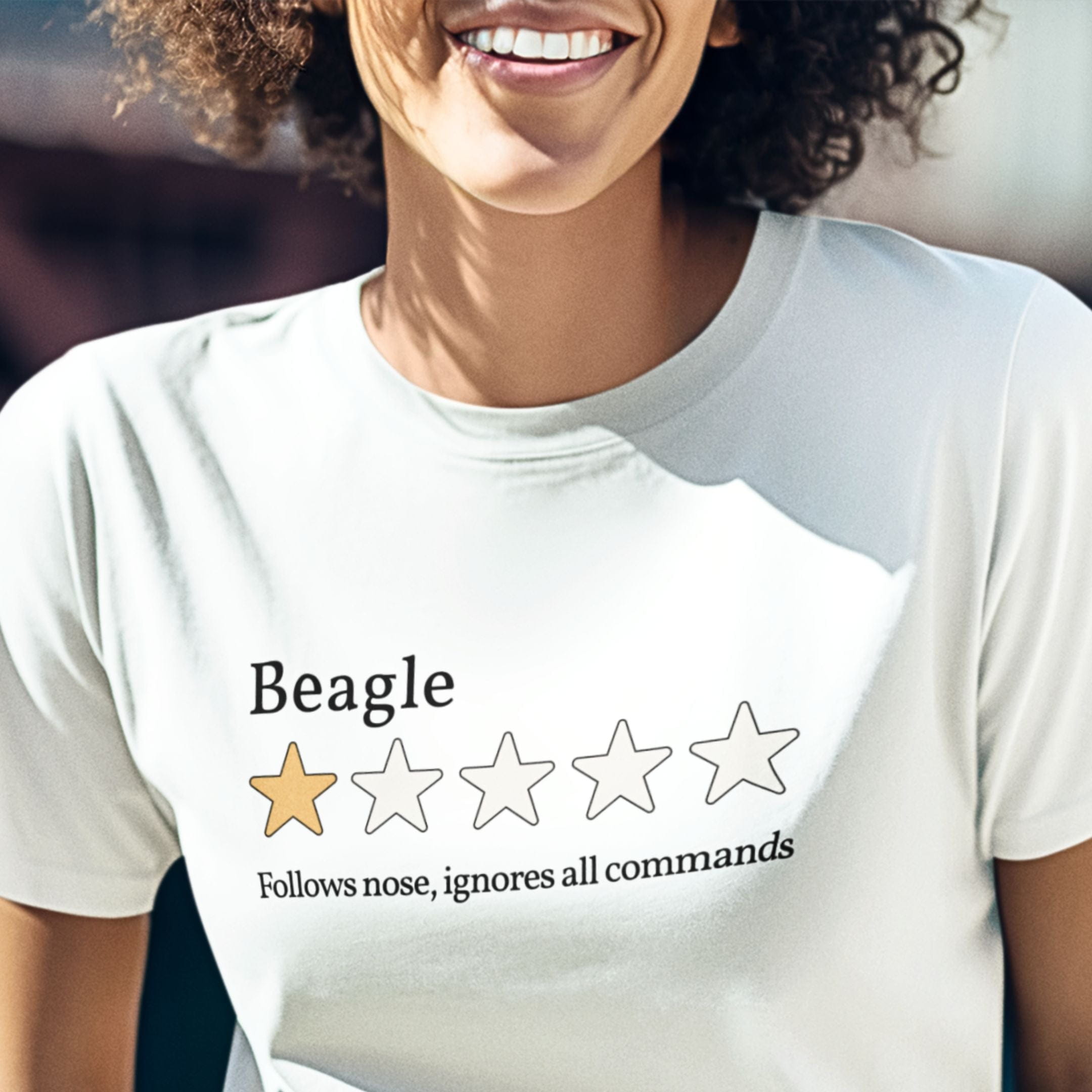 T-Shirt Beagle One Star Review Premium Unisex T-Shirt ReallyintoDogs