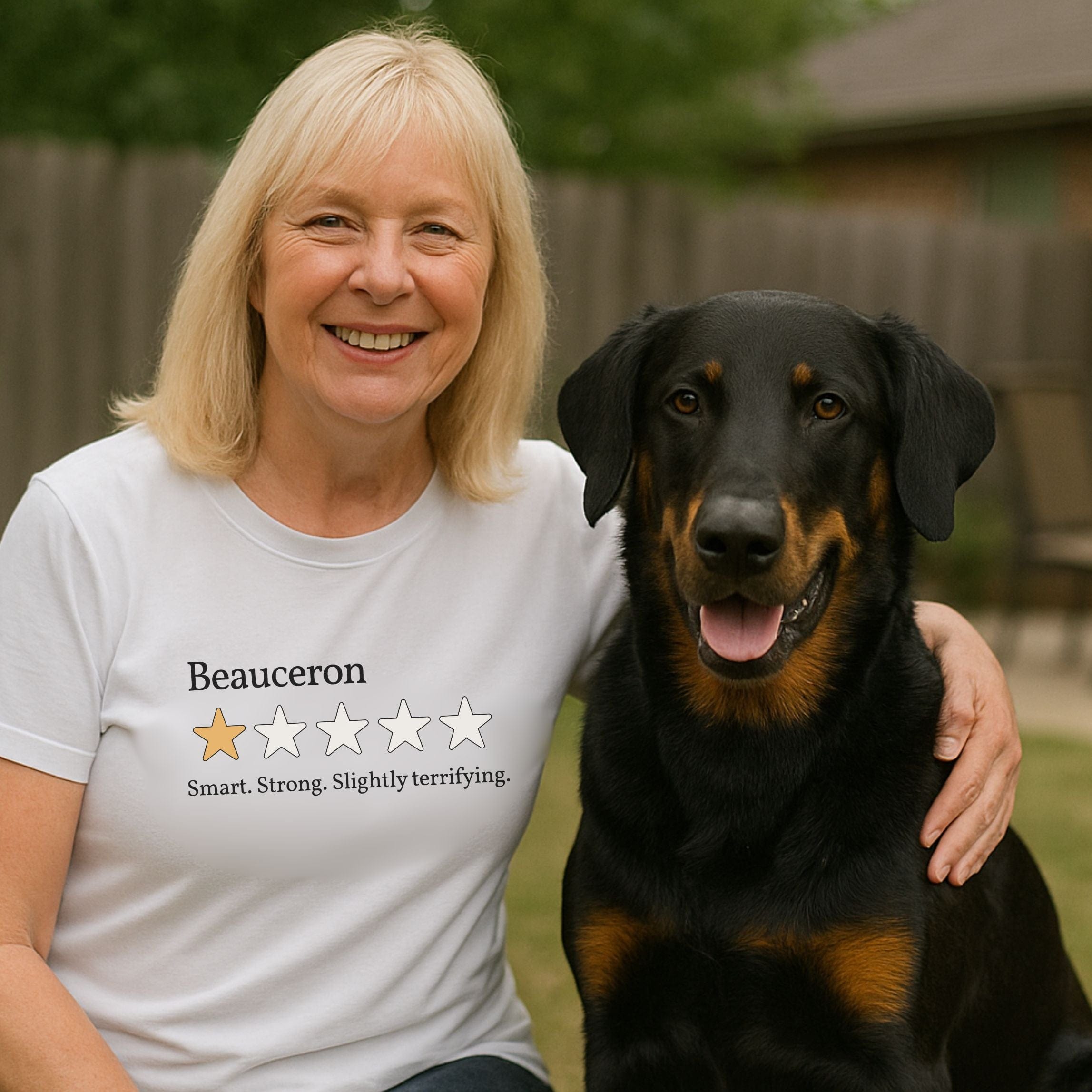 T-Shirt Beauceron One Star Review T-Shirt ReallyintoDogs
