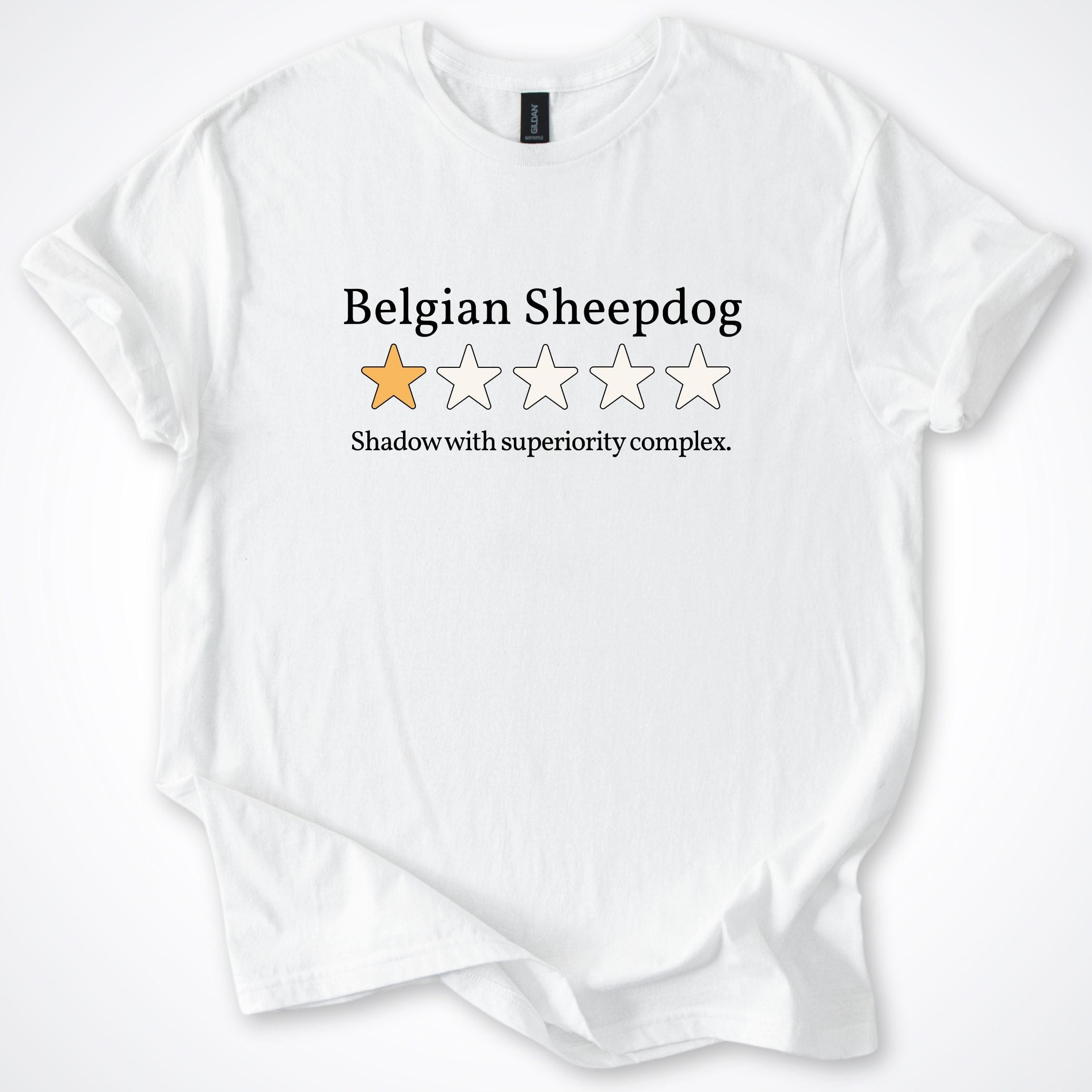 T-Shirt White / S Belgian Sheepdog One Star Review T-Shirt ReallyintoDogs