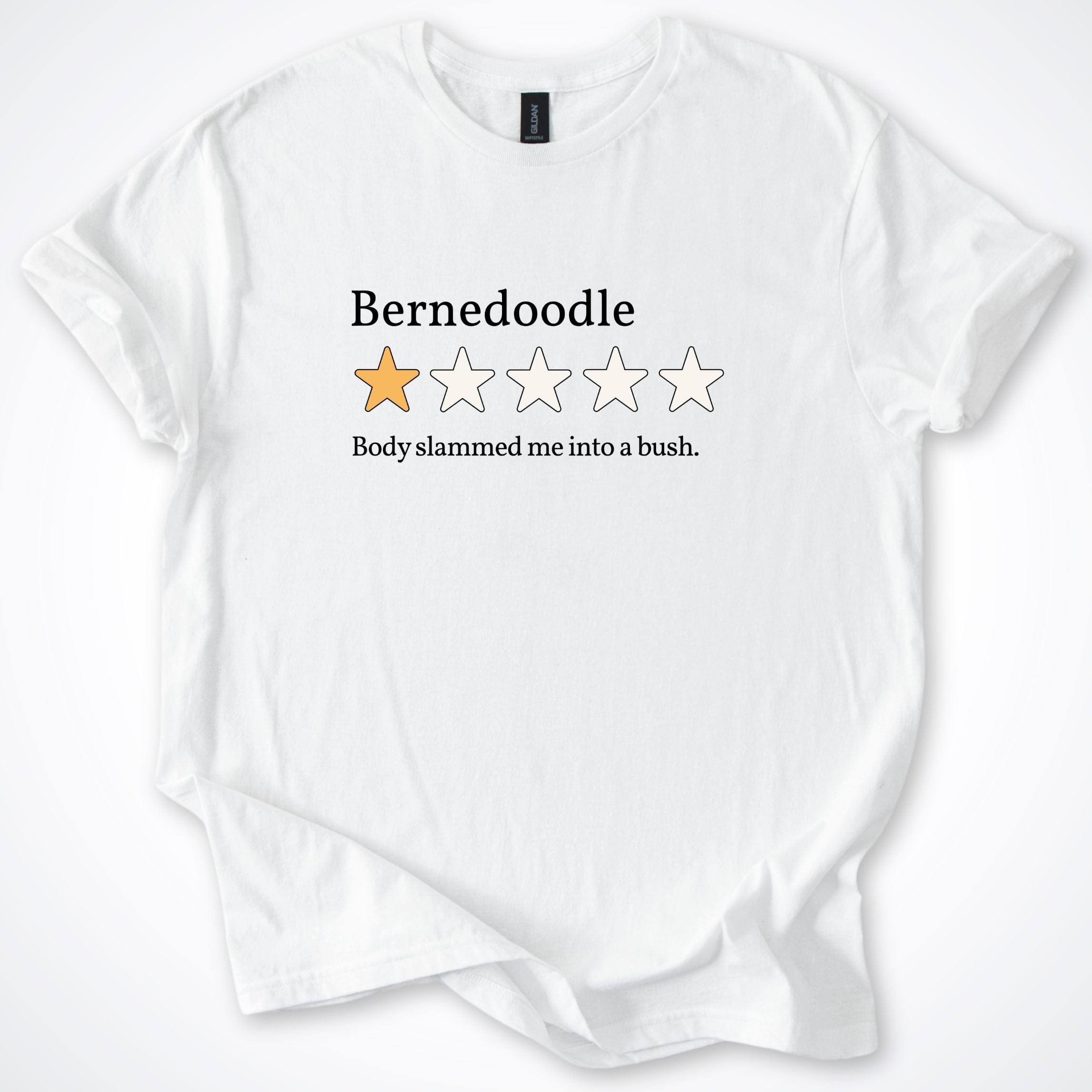 T-Shirt White / S Bernedoodle One Star Review T-Shirt ReallyintoDogs