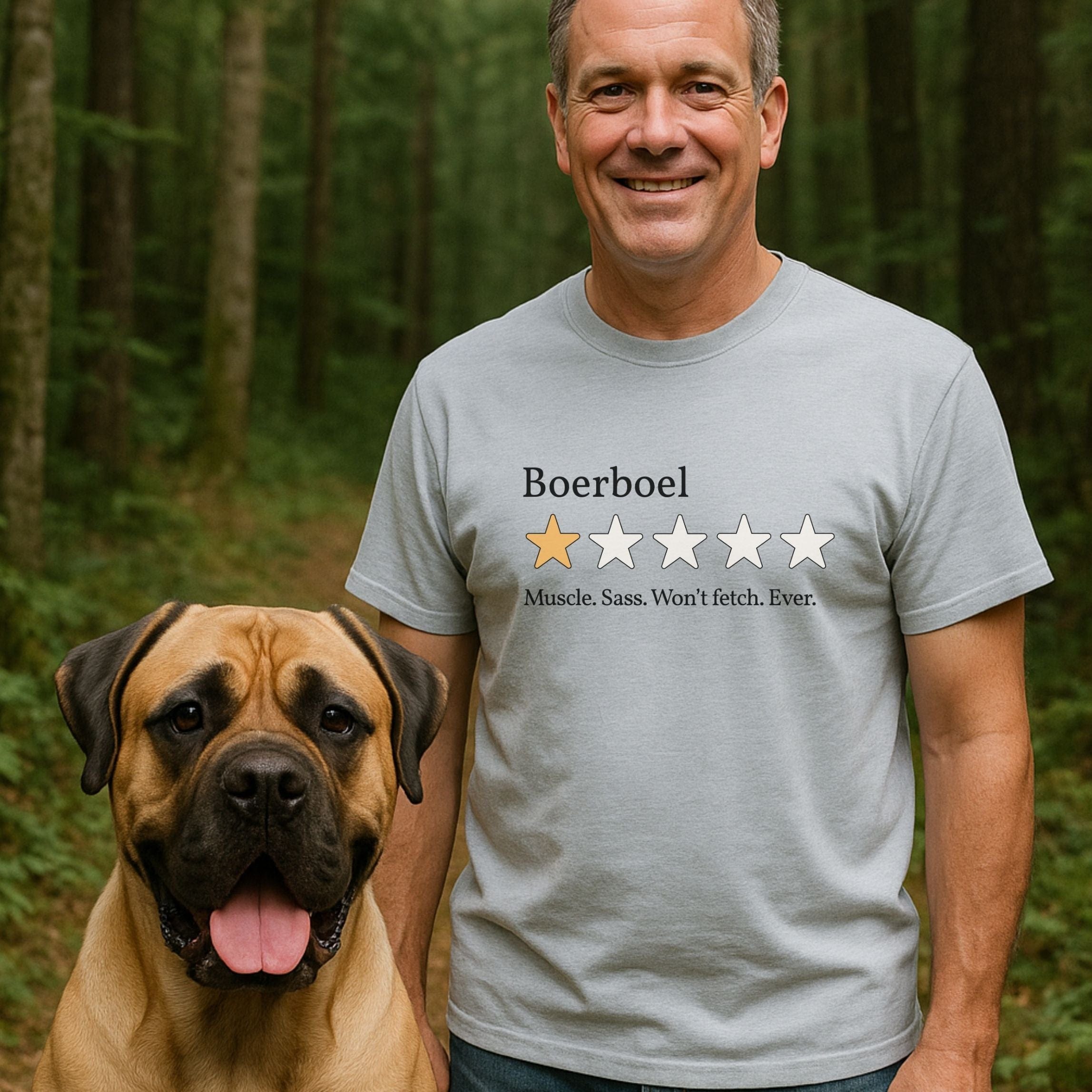 T-Shirt Boerboel One Star Review T-Shirt ReallyintoDogs