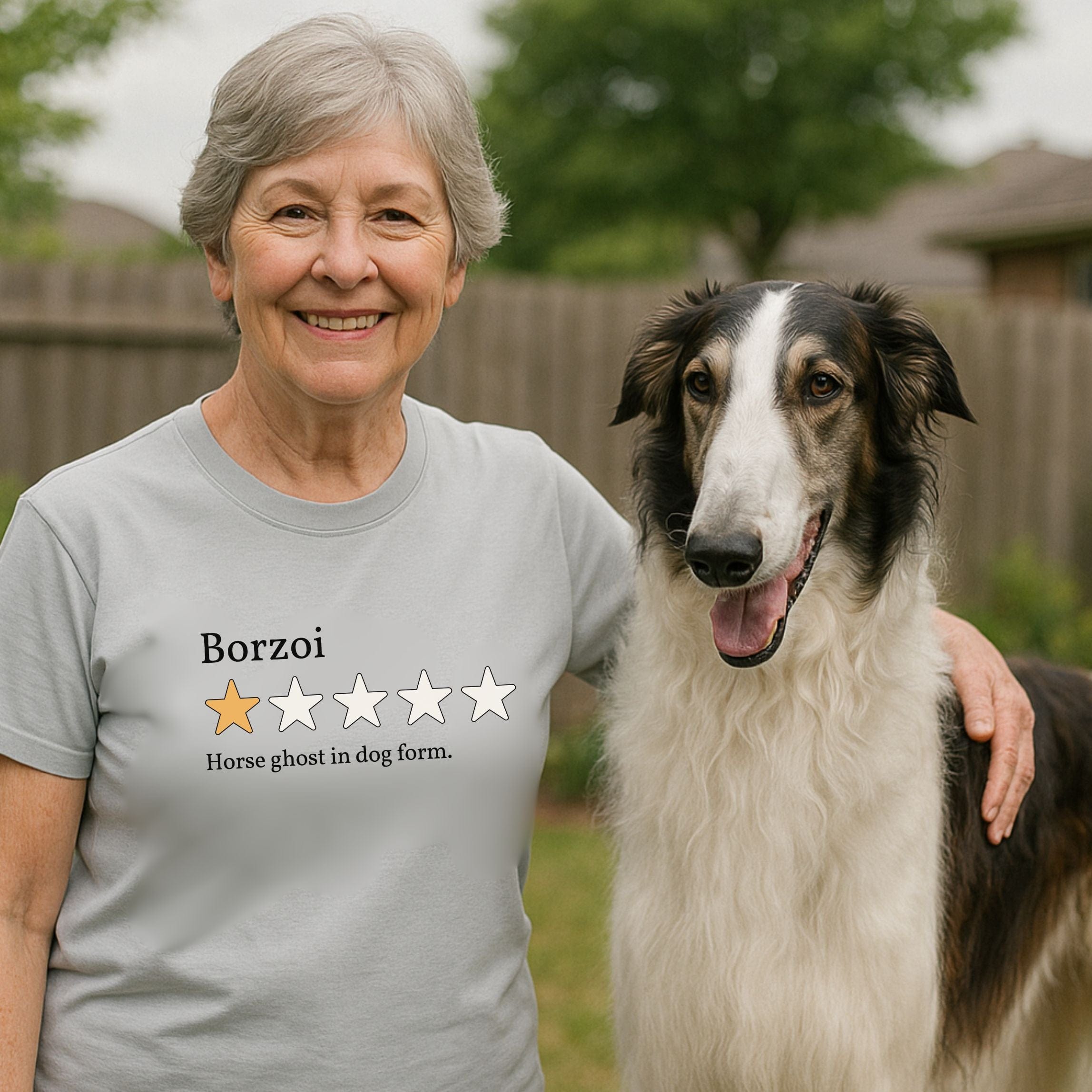 T-Shirt Borzoi One Star Review T-Shirt ReallyintoDogs