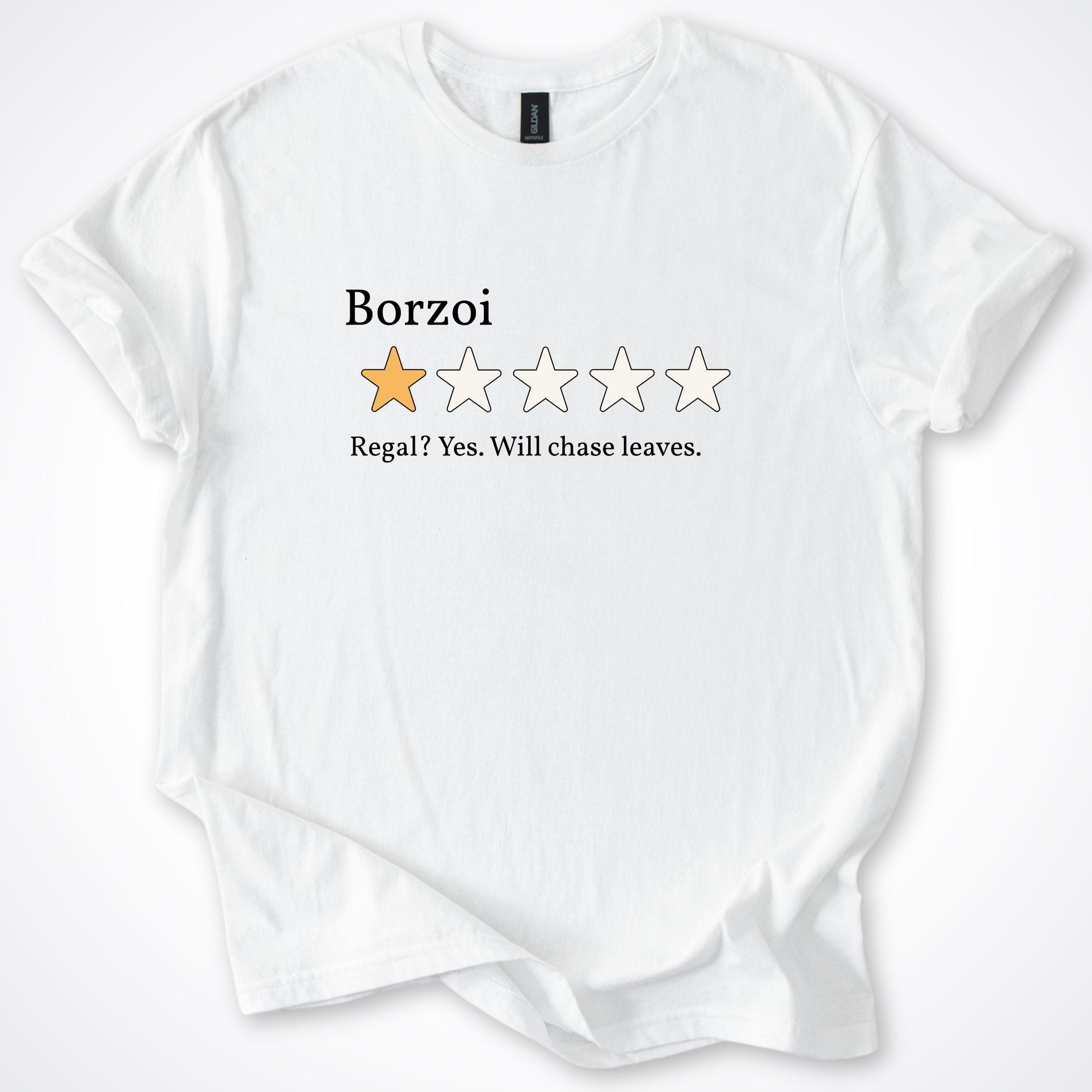T-Shirt White / S Borzoi One Star Review T-Shirt ReallyintoDogs