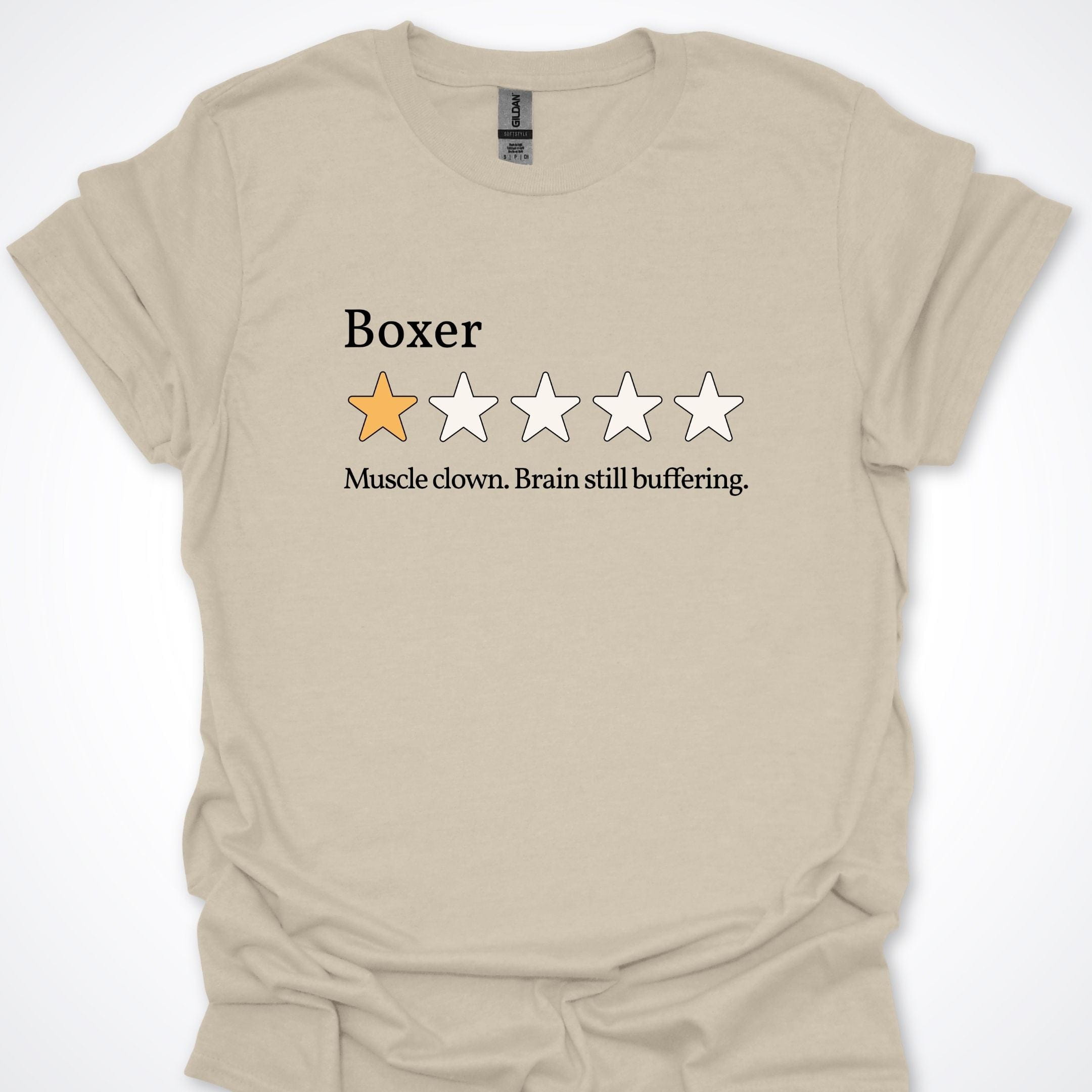 T-Shirt Natural / S Boxer Muscle One Star Review T-Shirt ReallyintoDogs