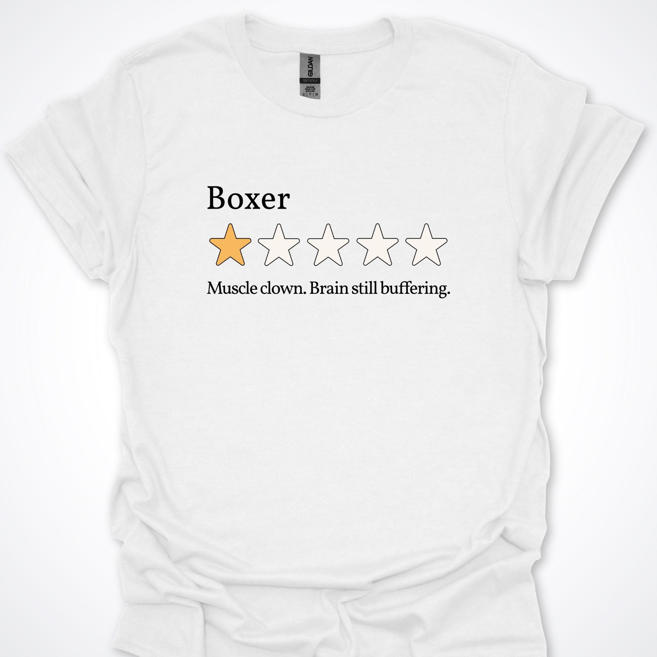 T-Shirt White / S Boxer Muscle One Star Review T-Shirt ReallyintoDogs