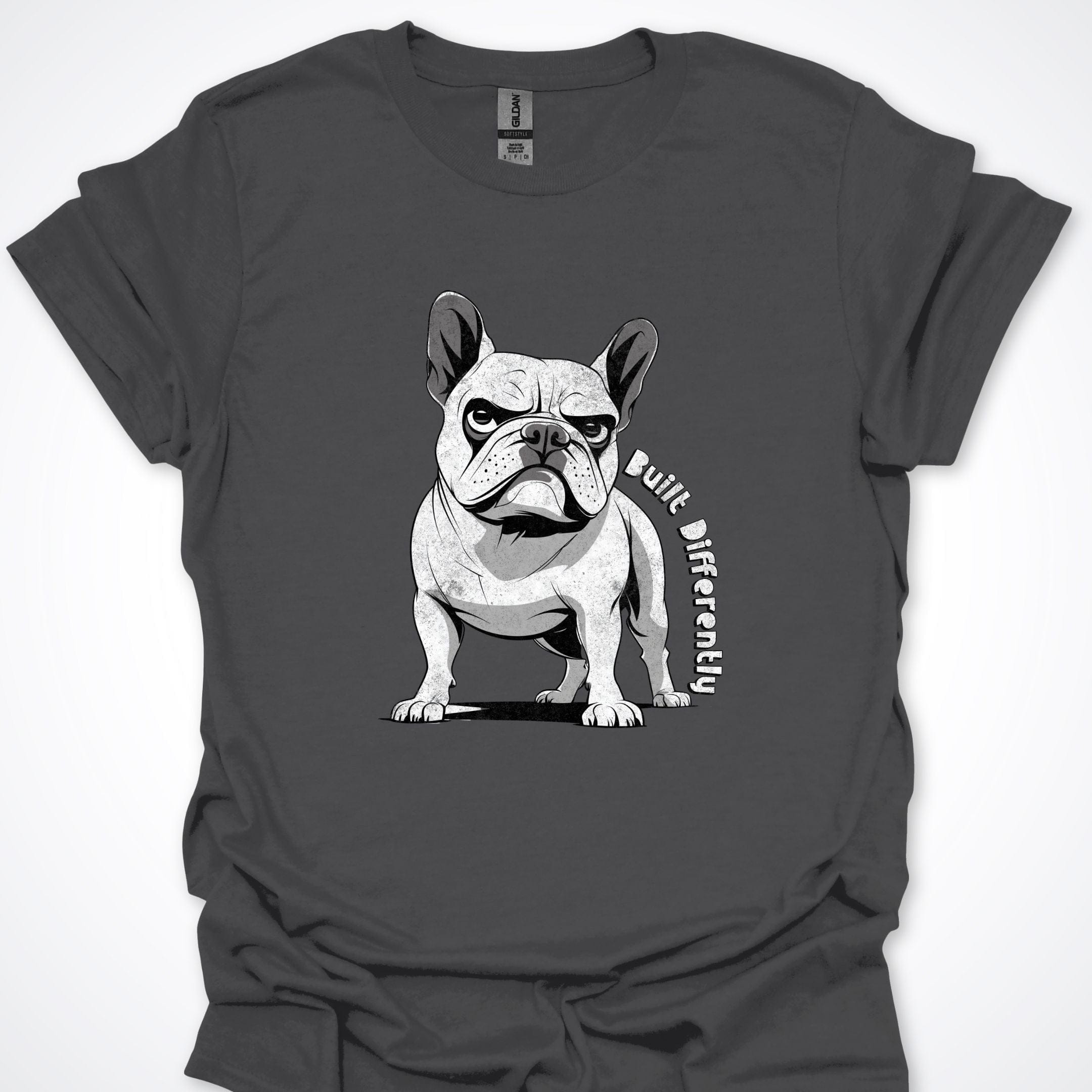 T-Shirt Charcoal / S Built Differently French Bulldog Premium Unisex T-Shirt ReallyintoDogs