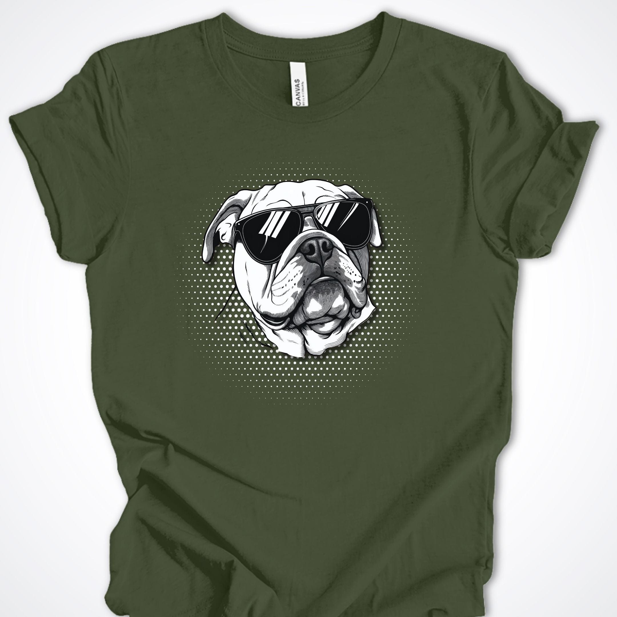 T-Shirt Military Green / S Bulldog Top Dog Premium Unisex T-Shirt ReallyintoDogs