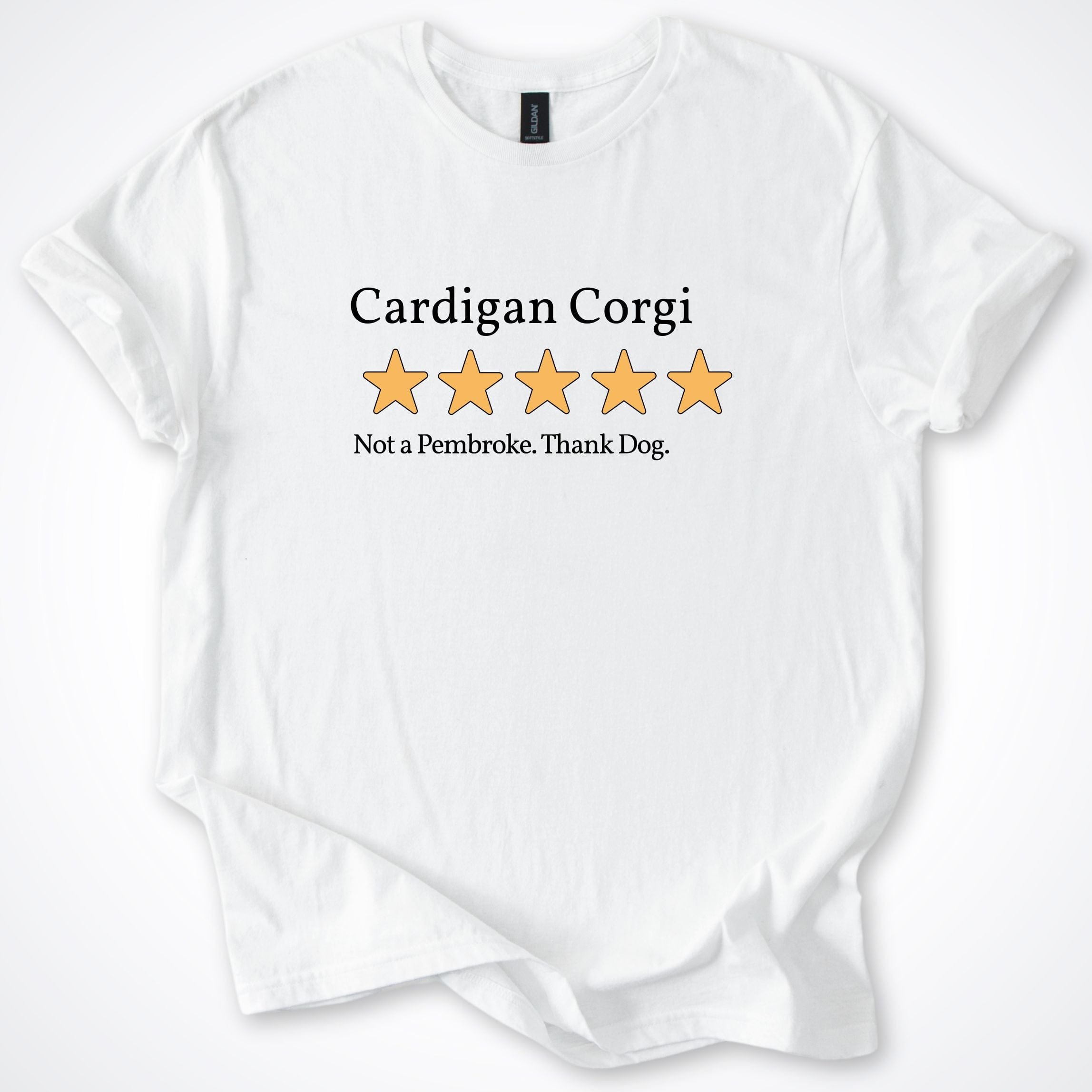 T-Shirt White / S Cardigan Corgi 4.0 Five Star Review T-Shirt ReallyintoDogs