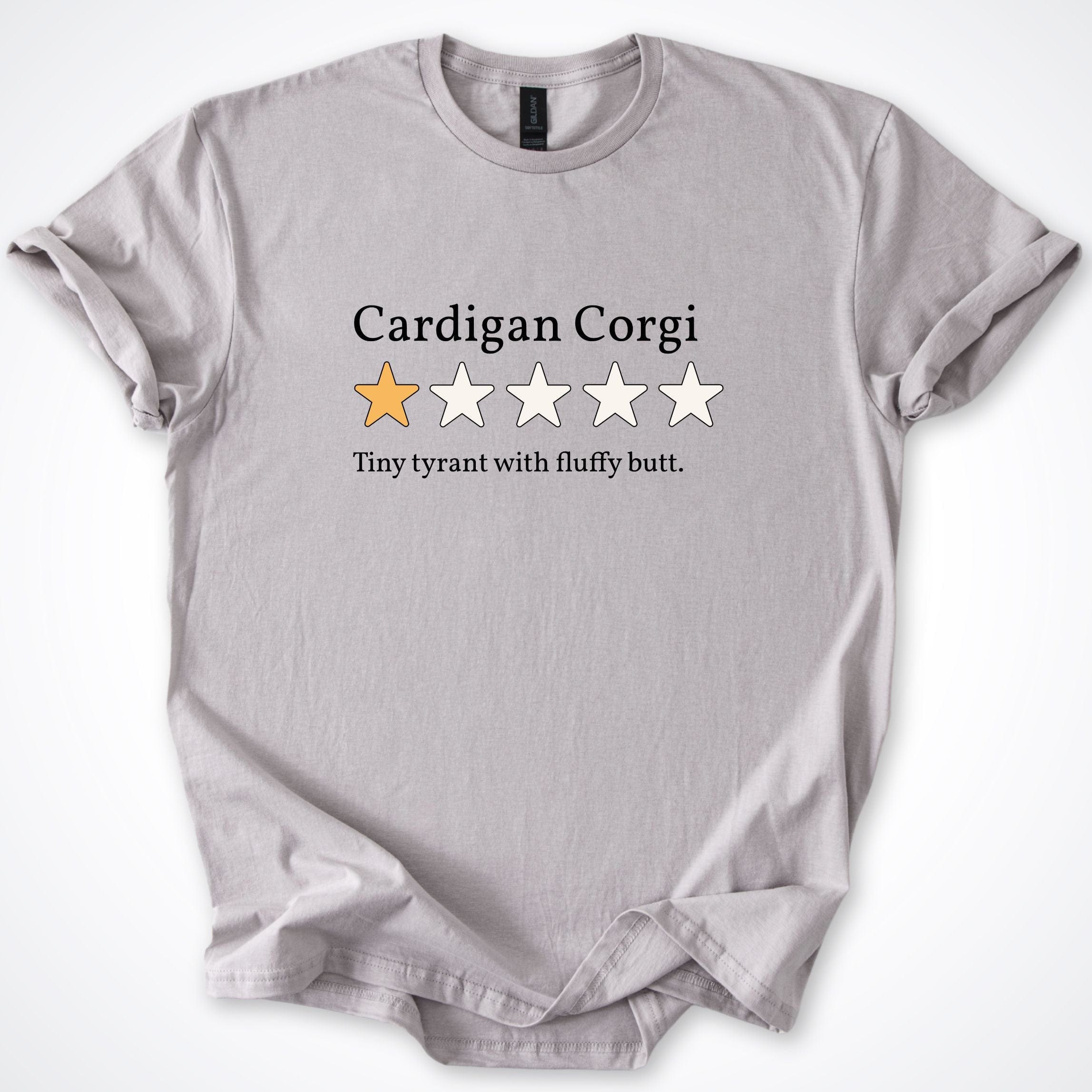 T-Shirt Ice Grey / S Cardigan Corgi 4.0 One Star Review T-Shirt ReallyintoDogs