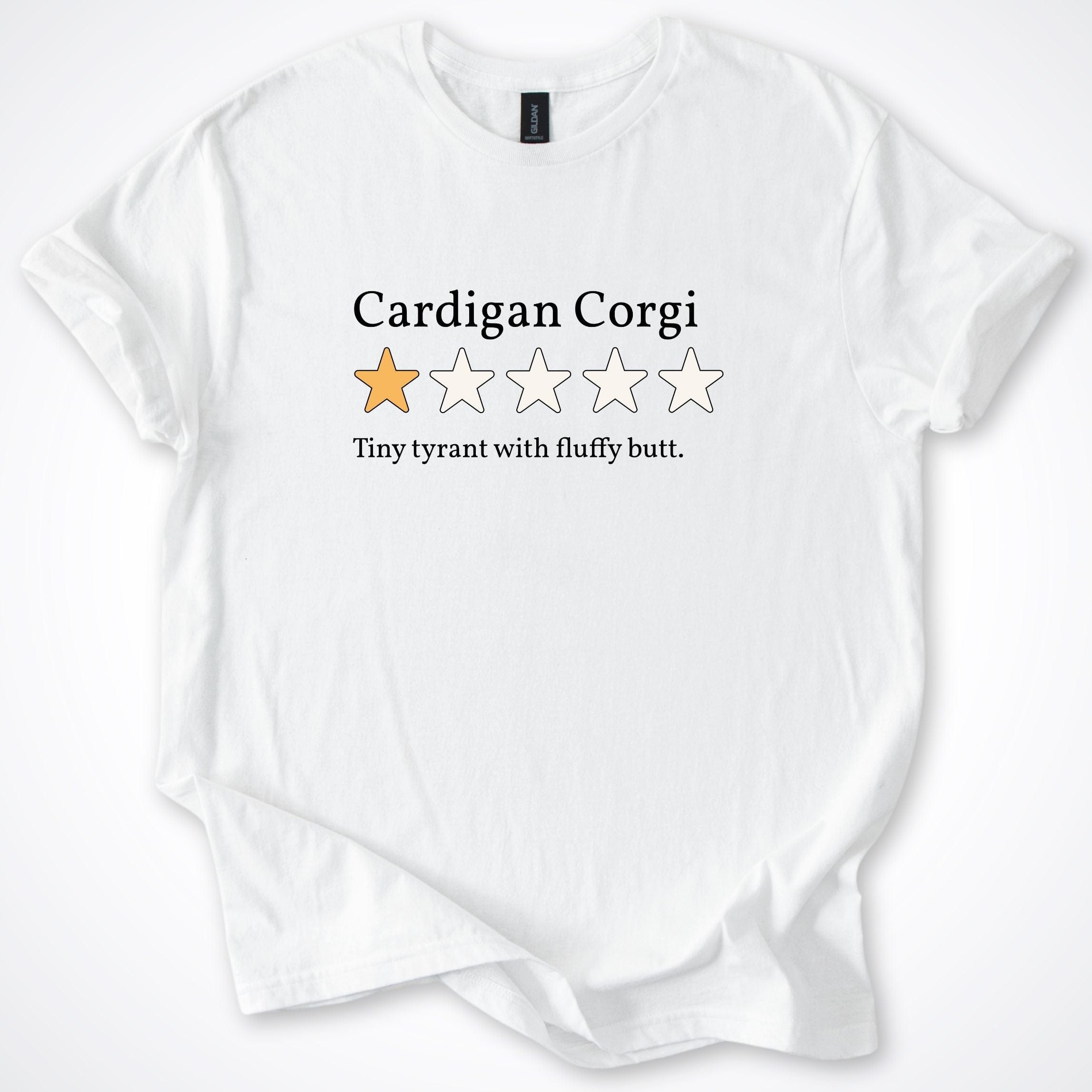 T-Shirt White / S Cardigan Corgi 4.0 One Star Review T-Shirt ReallyintoDogs