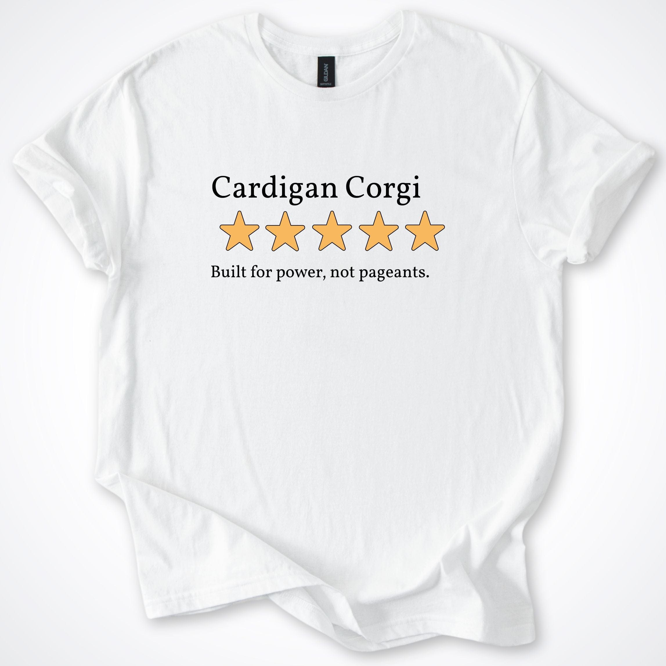 T-Shirt Cardigan Corgi 6.0 Five Star Review T-Shirt ReallyintoDogs