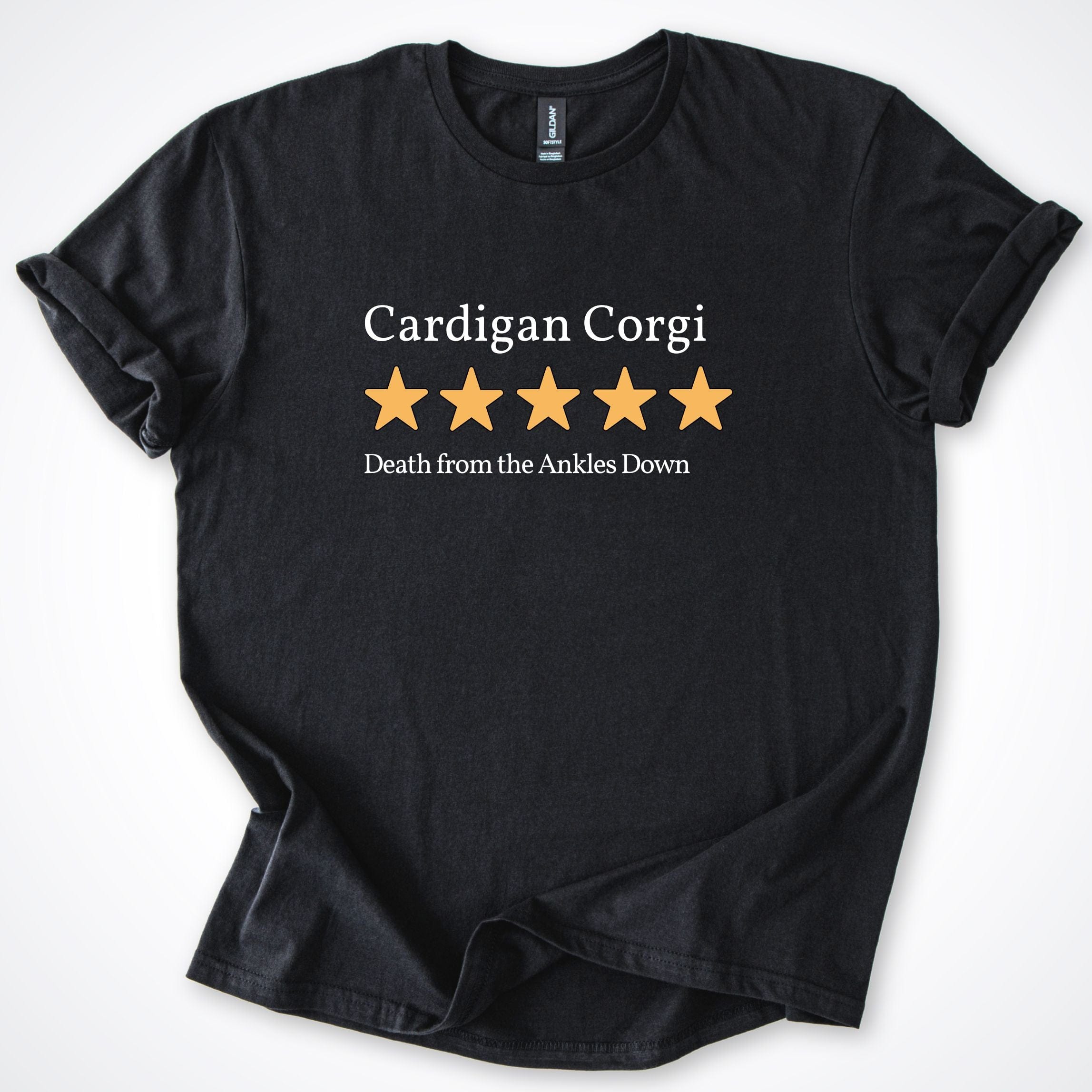 T-Shirt Black / S Cardigan Corgi 7.0 Five Star Review T-Shirt ReallyintoDogs